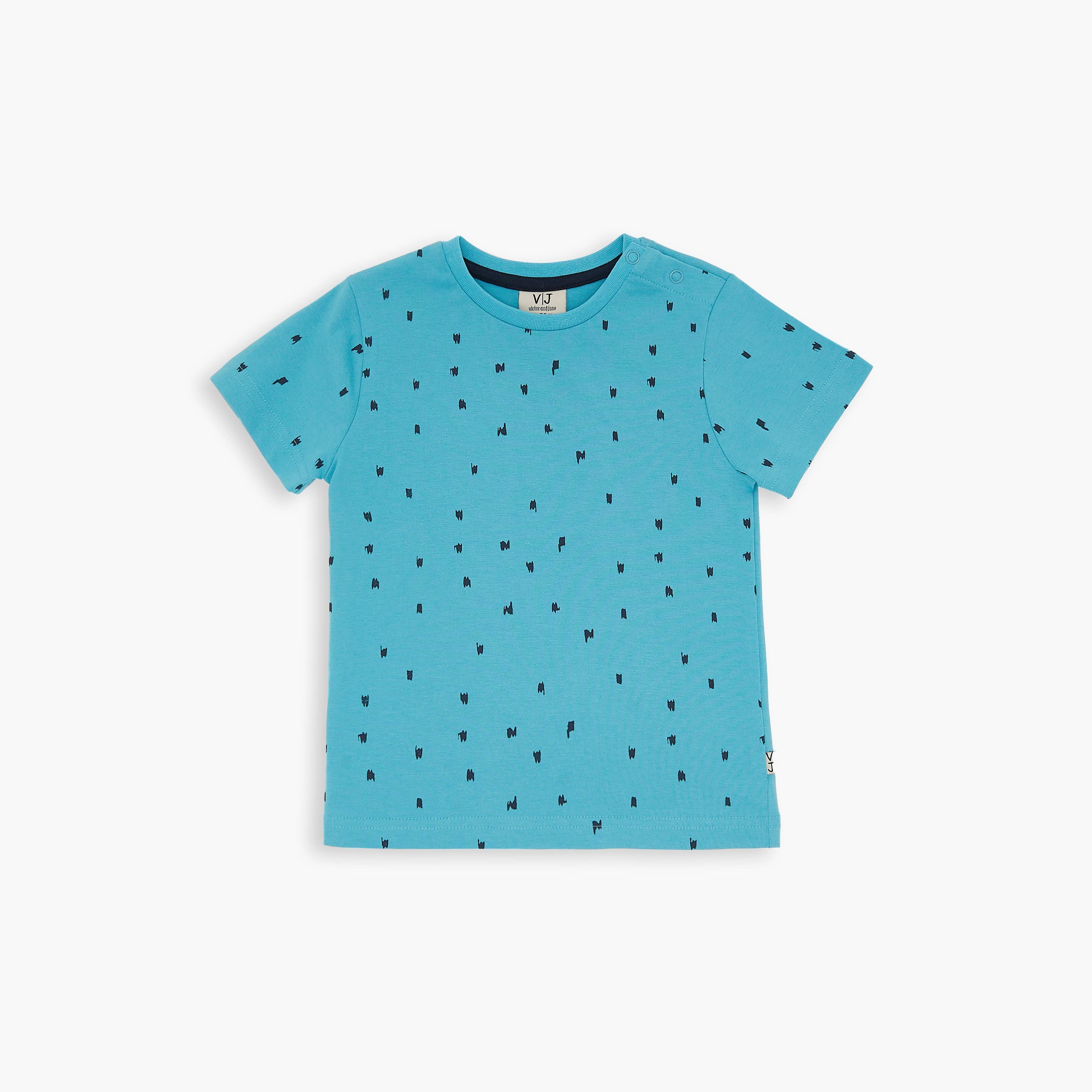 طقم تي شيرت وشورت مطبوع بالكامل من فيكتور آند جين - أزرق-baby-boys-clothing-setsandcoords-image-2