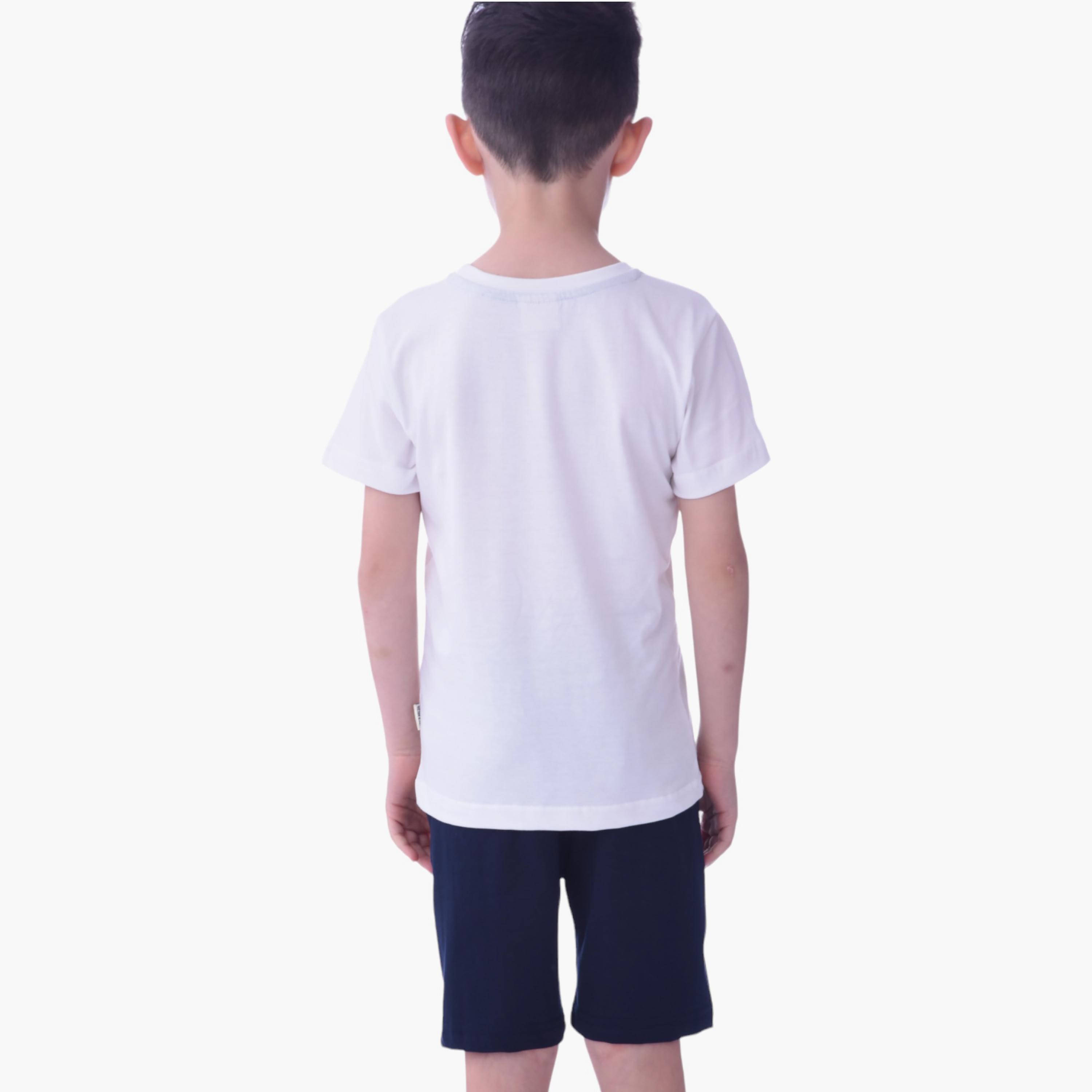 طقم تي شيرت بأكمام قصيرة وشورت مطبوع من فيكتور اند جين-boys-clothing-setsandcoords-image-3