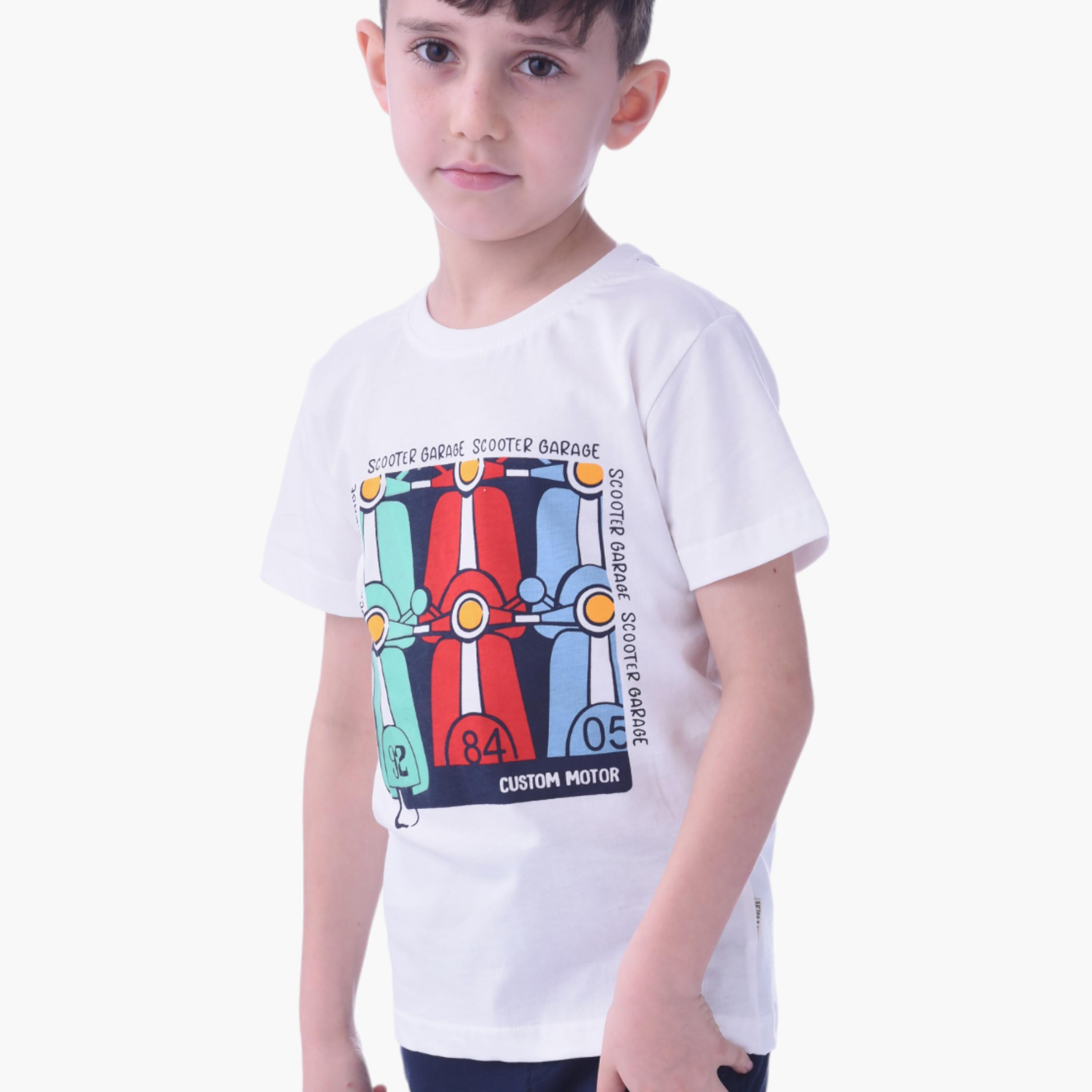 طقم تي شيرت بأكمام قصيرة وشورت مطبوع من فيكتور اند جين-boys-clothing-setsandcoords-image-4