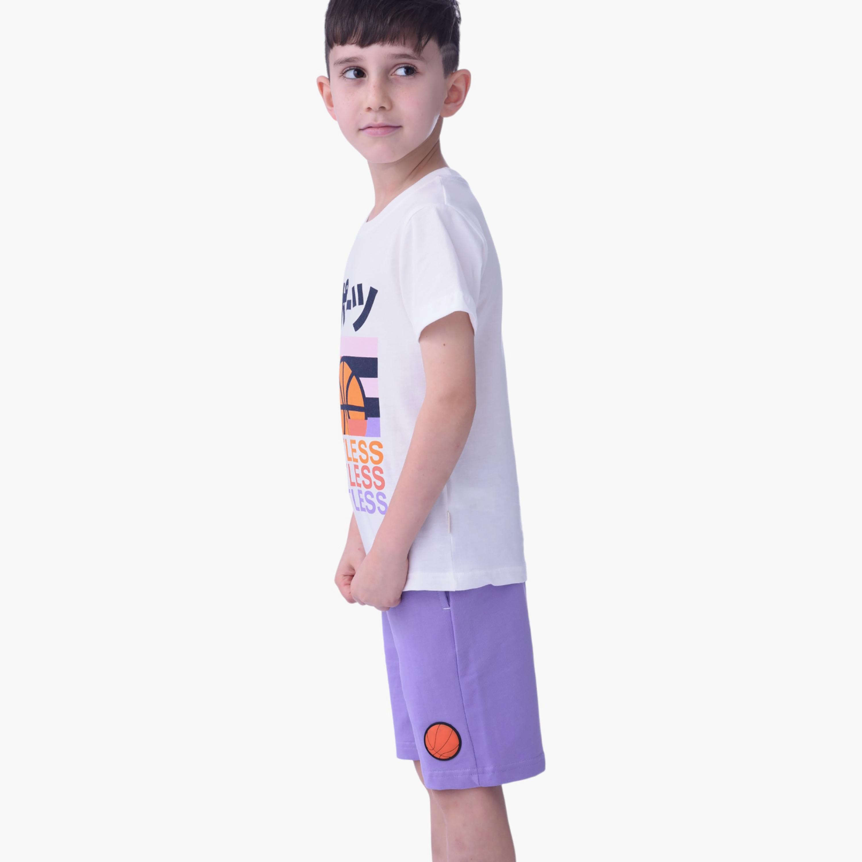 Victor and Jane Limitless Printed Short Sleeves T-Shirt & Shorts Set-boys-clothing-setsandcoords-image-2