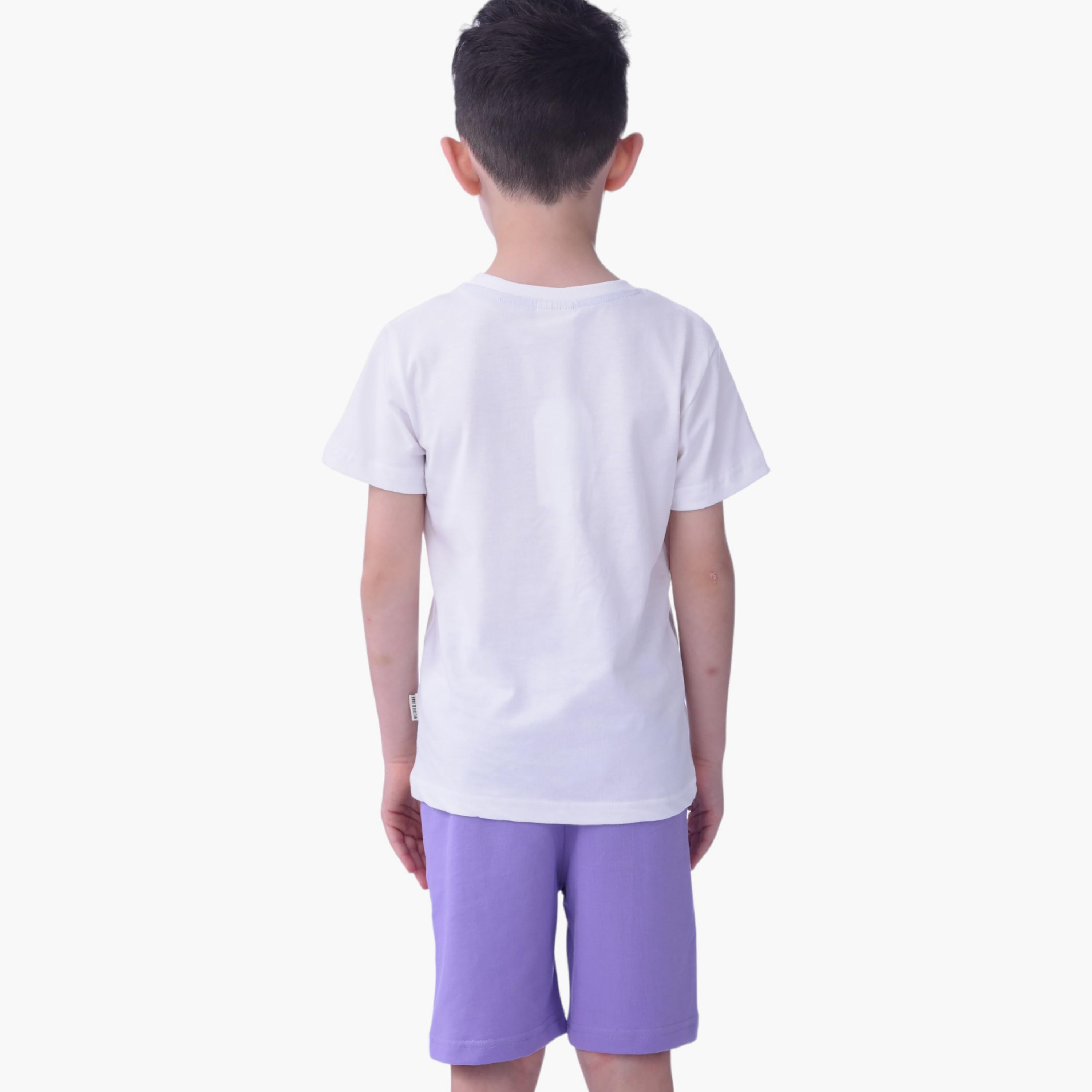 Victor and Jane Limitless Printed Short Sleeves T-Shirt & Shorts Set-boys-clothing-setsandcoords-image-3