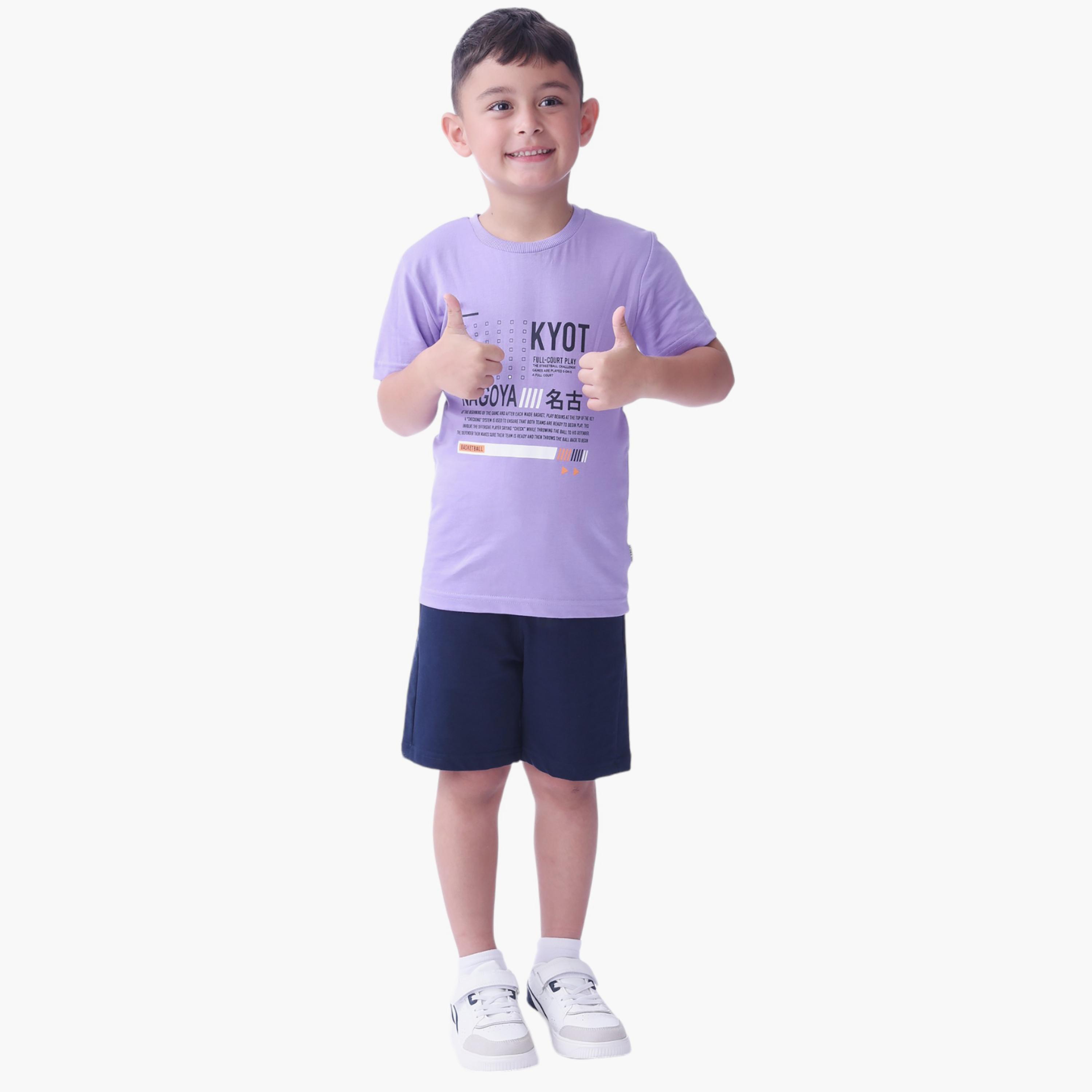Victor and Jane Kyot Nagoya Printed Short Sleeves T-Shirt & Shorts Set-baby-boys-clothing-setsandcoords-image-1