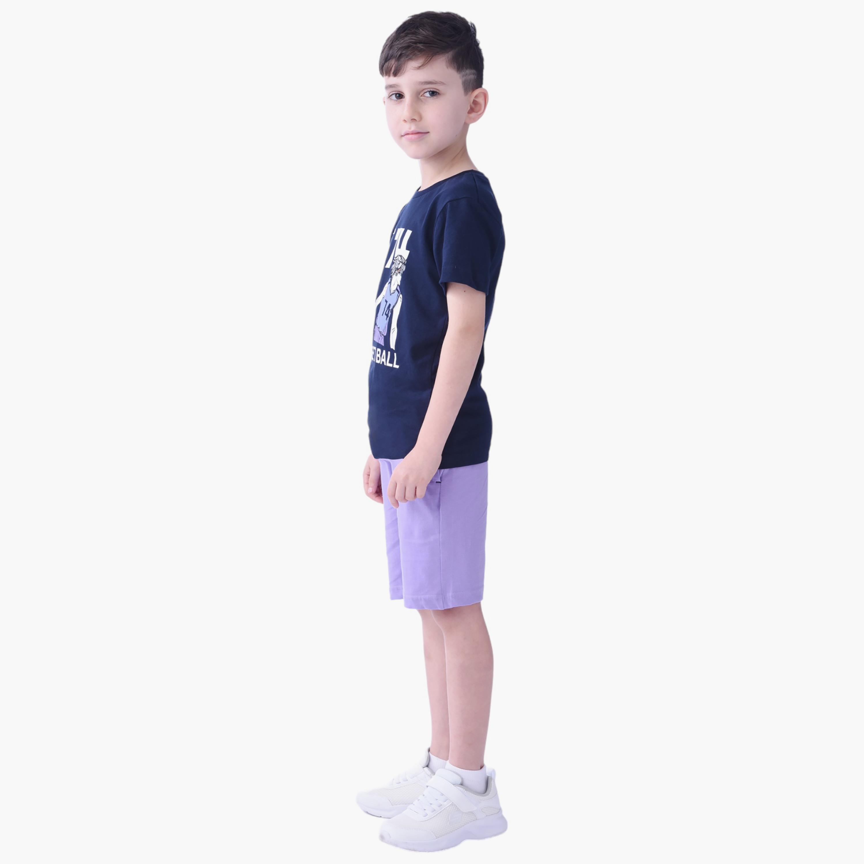 Victor and Jane Street Ball Printed Short Sleeves T-Shirt & Shorts Set-baby-boys-clothing-setsandcoords-image-2