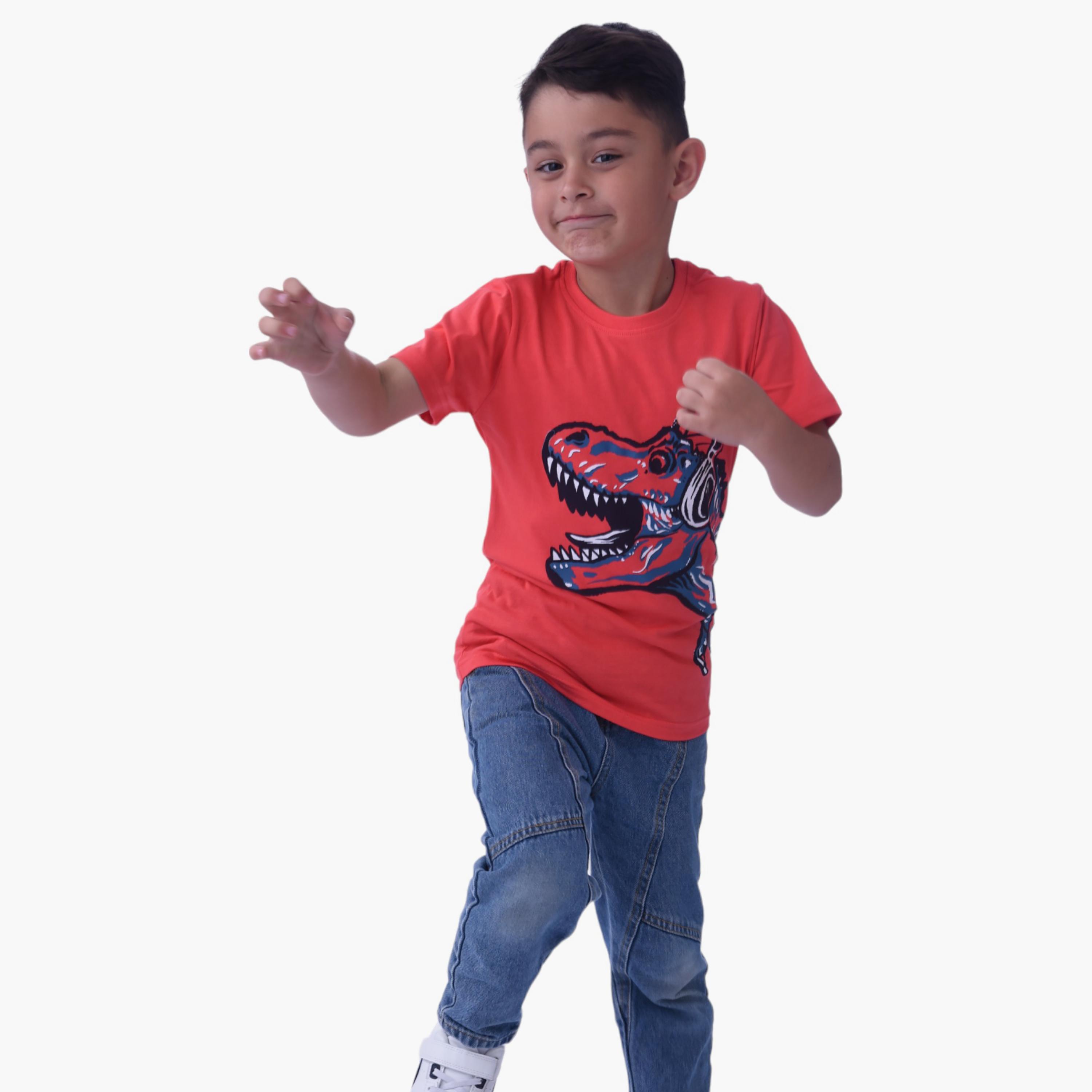 Victor and Jane T-Rex Printed Short Sleeves T-Shirt-boys-clothing-tshirtsandpolos-image-3
