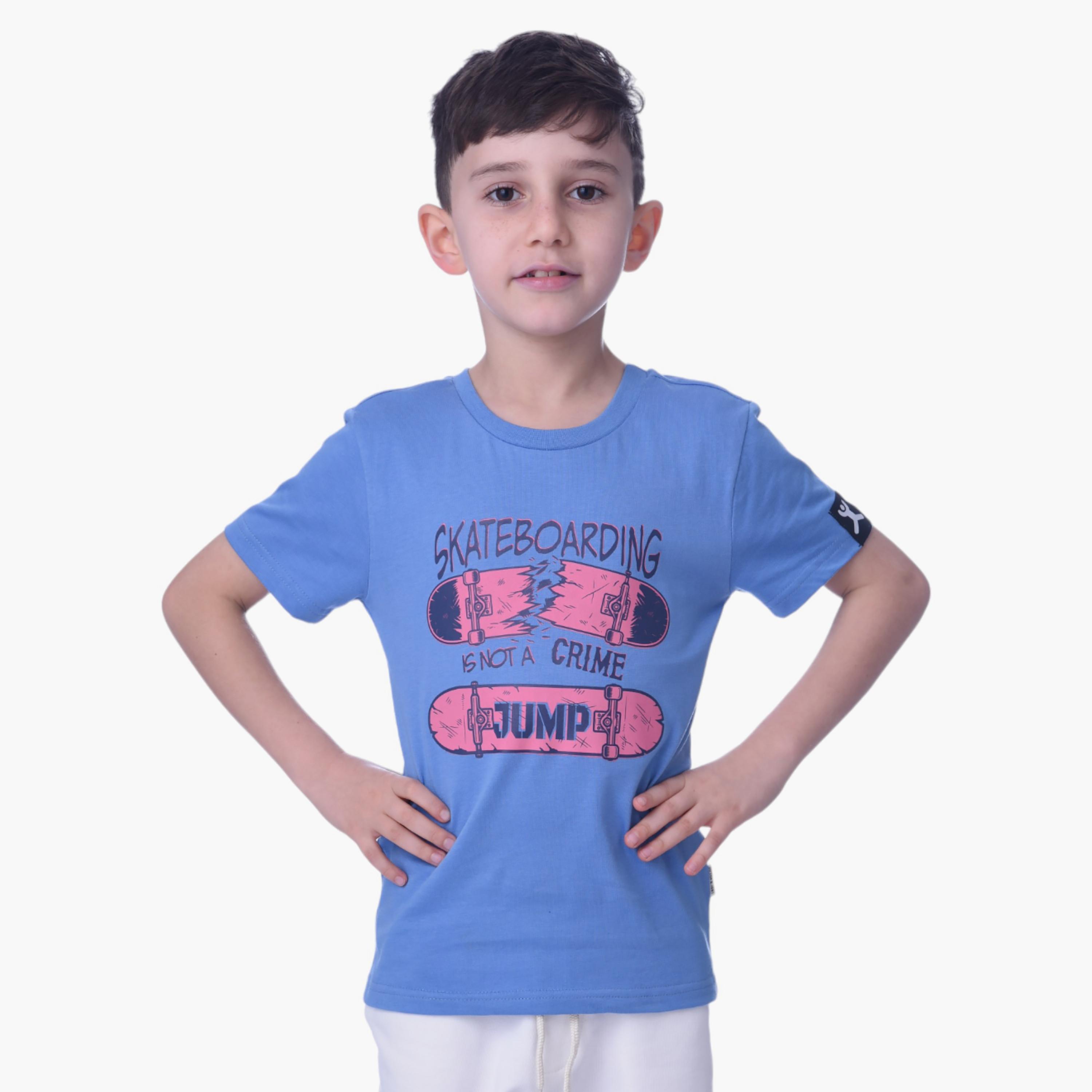 Victor and Jane Skaters Gonna Skate Printed Short Sleeves T-Shirt-boys-clothing-tshirtsandpolos-image-1