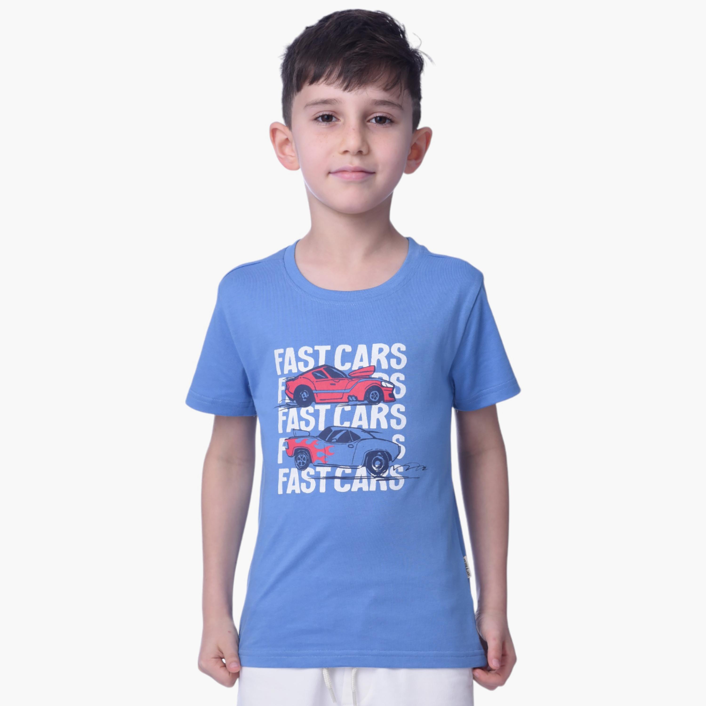 Victor and Jane Fast Cars Printed Short Sleeves T-Shirt -boys-clothing-tshirtsandpolos-image-1