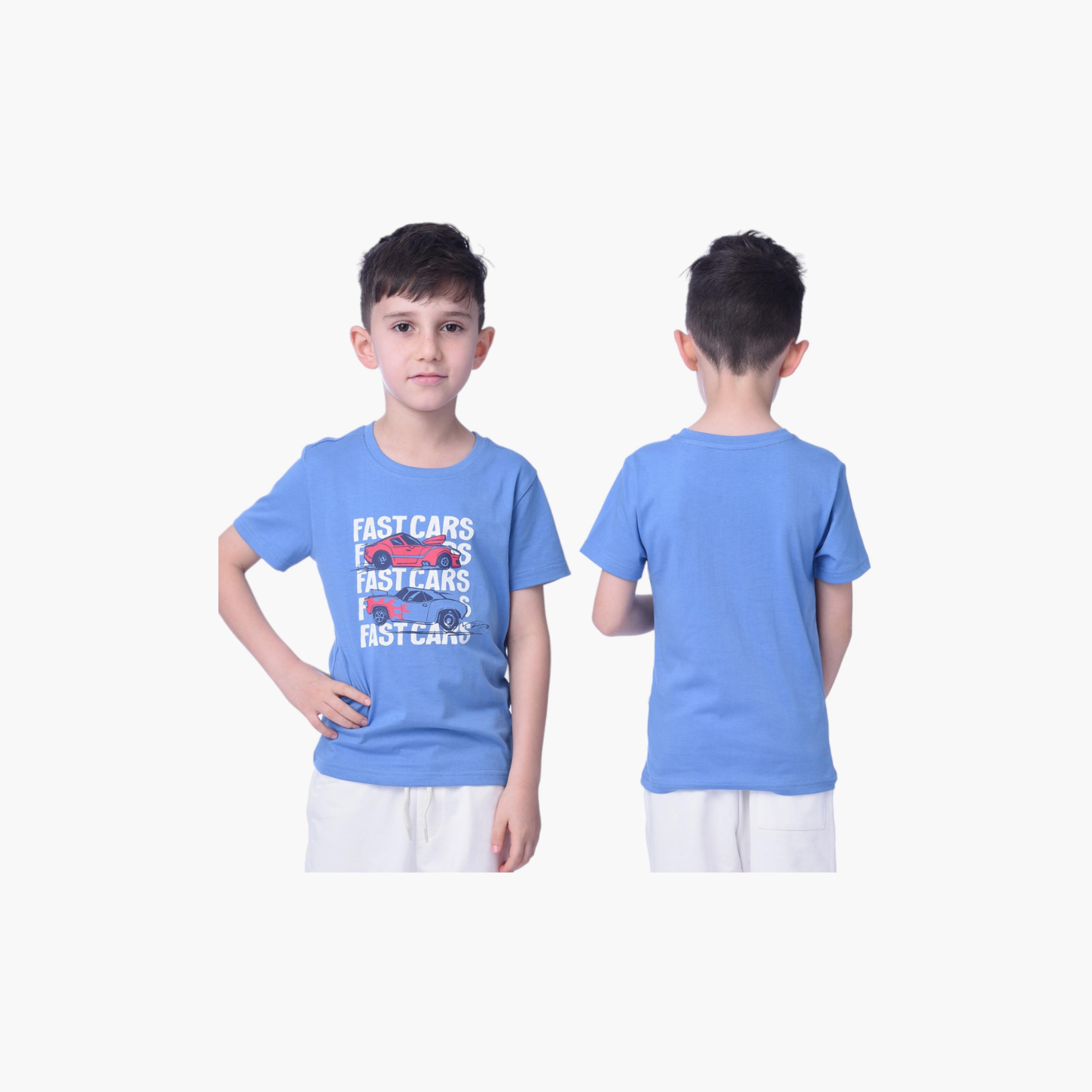 Victor and Jane Fast Cars Printed Short Sleeves T-Shirt -boys-clothing-tshirtsandpolos-image-2