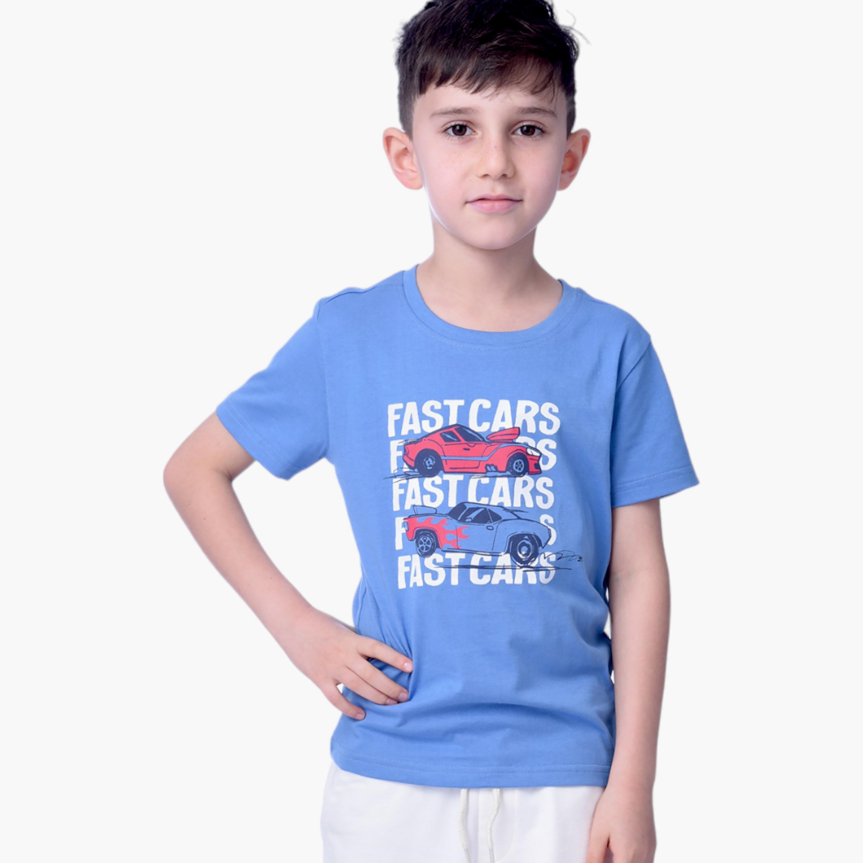 Victor and Jane Fast Cars Printed Short Sleeves T-Shirt -boys-clothing-tshirtsandpolos-image-3