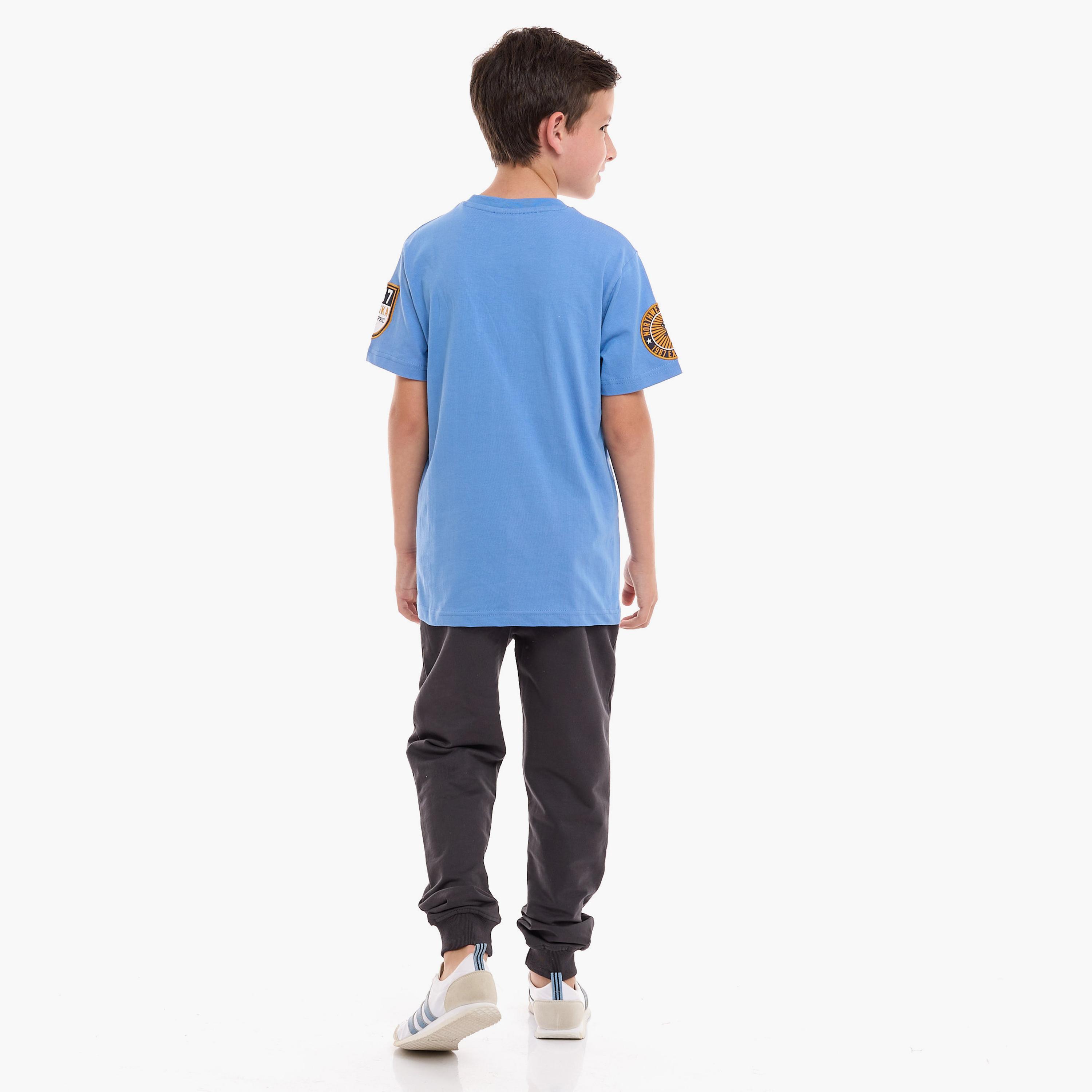 Victor and Jane Printed Short Sleeves T-Shirt with Joggers-boys-clothing-setsandcoords-image-2
