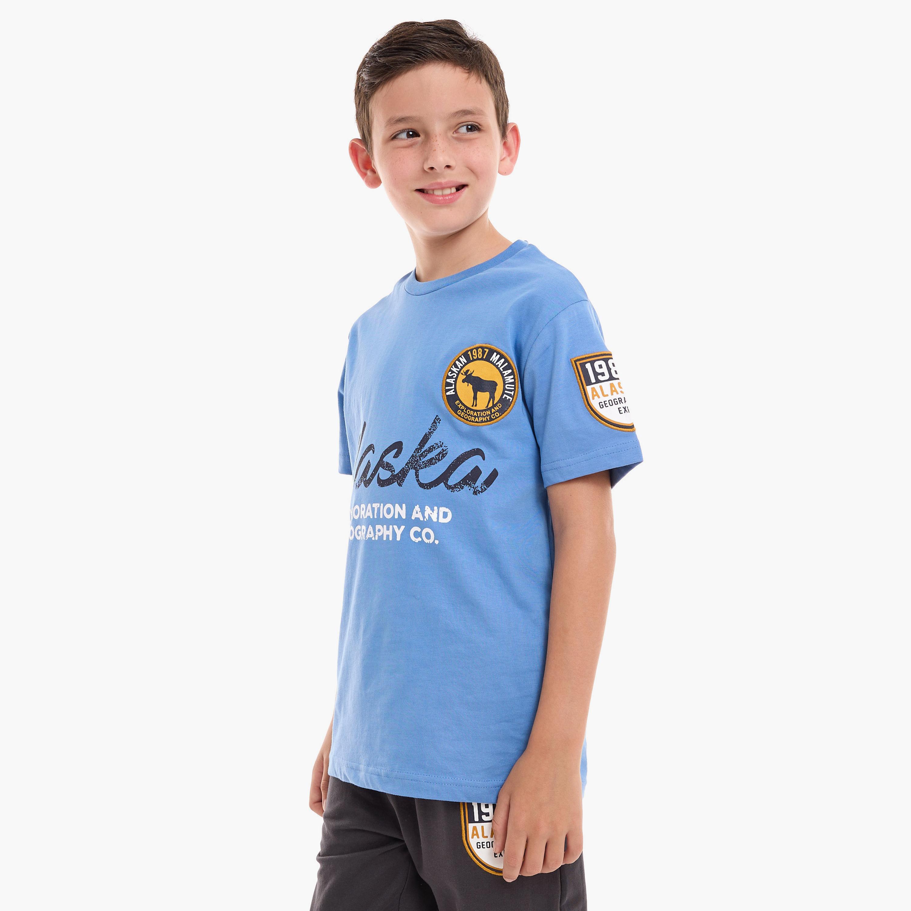 Victor and Jane Printed Short Sleeves T-Shirt with Joggers-boys-clothing-setsandcoords-image-3