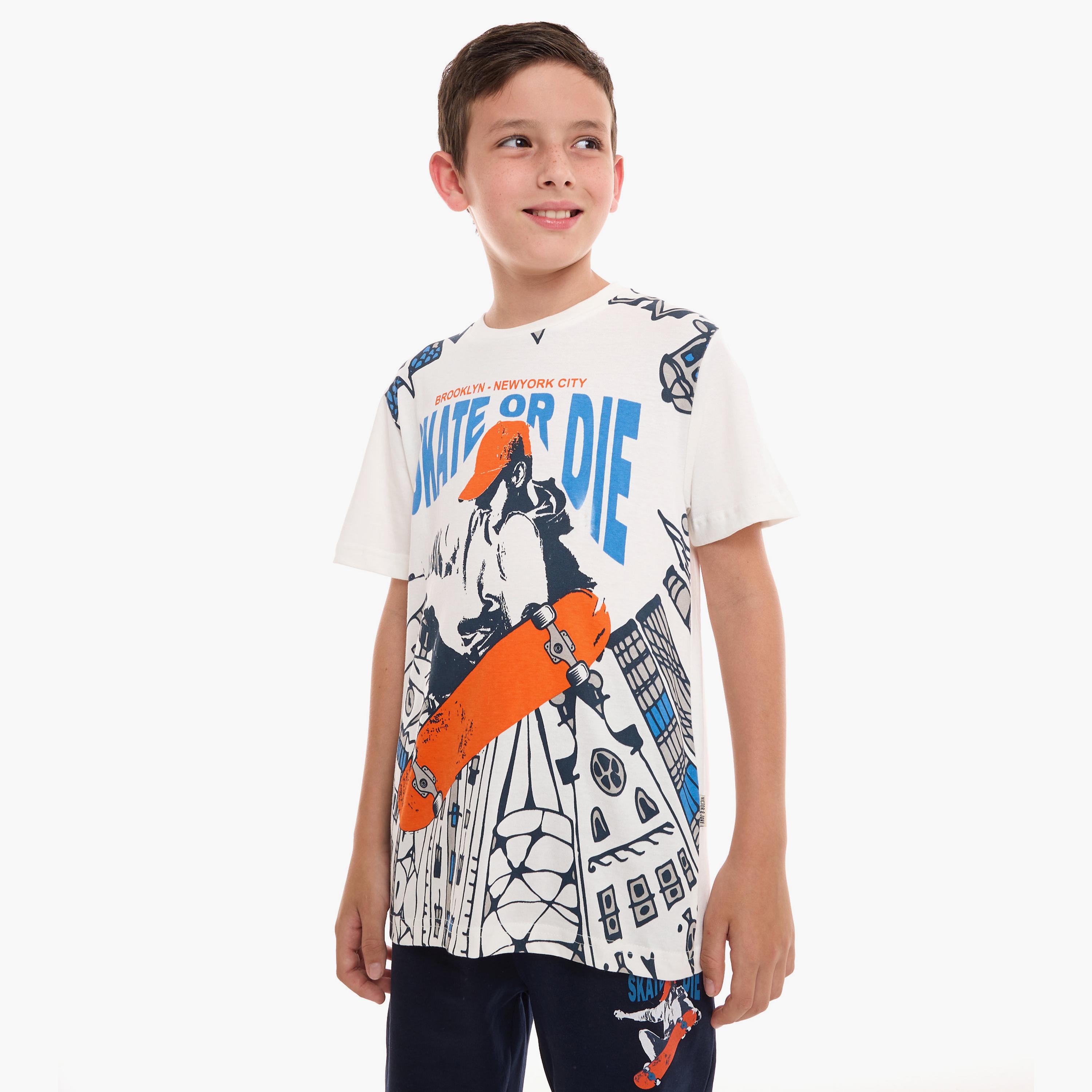 Victor and Jane Printed Short Sleeves T-Shirt with Joggers-boys-clothing-setsandcoords-image-4