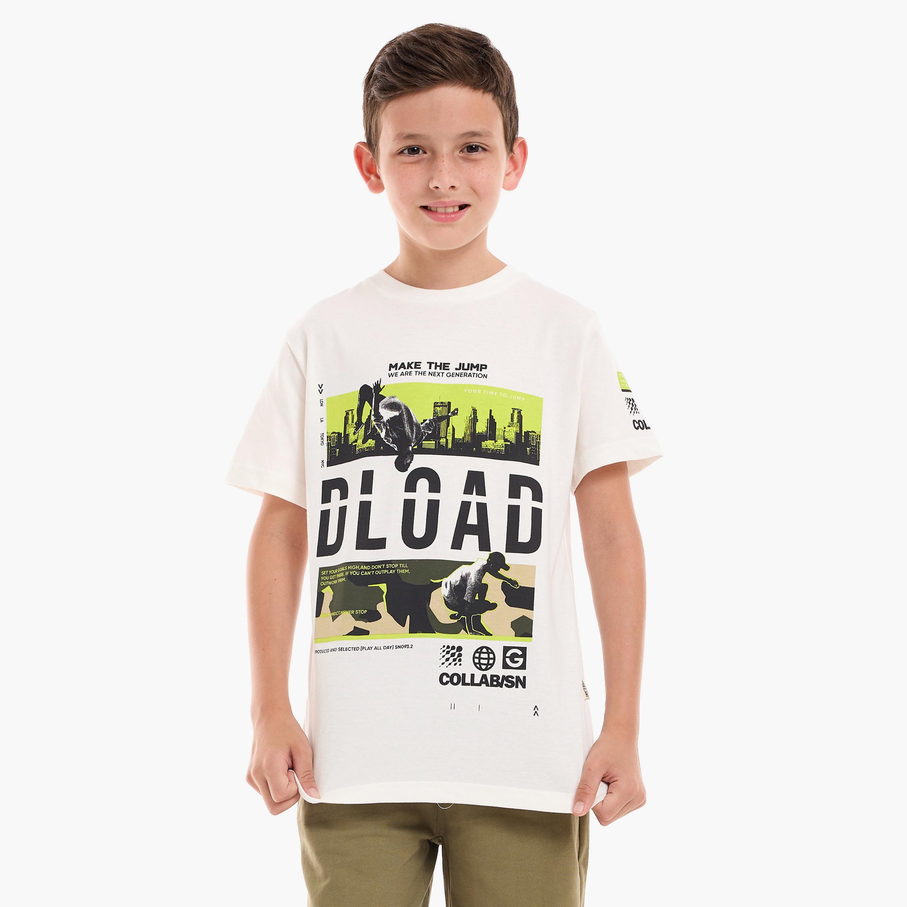 تيشيرت بأكمام قصيرة وطبعات مع شورت من فيكتور اند جين-boys-clothing-setsandcoords-image-4