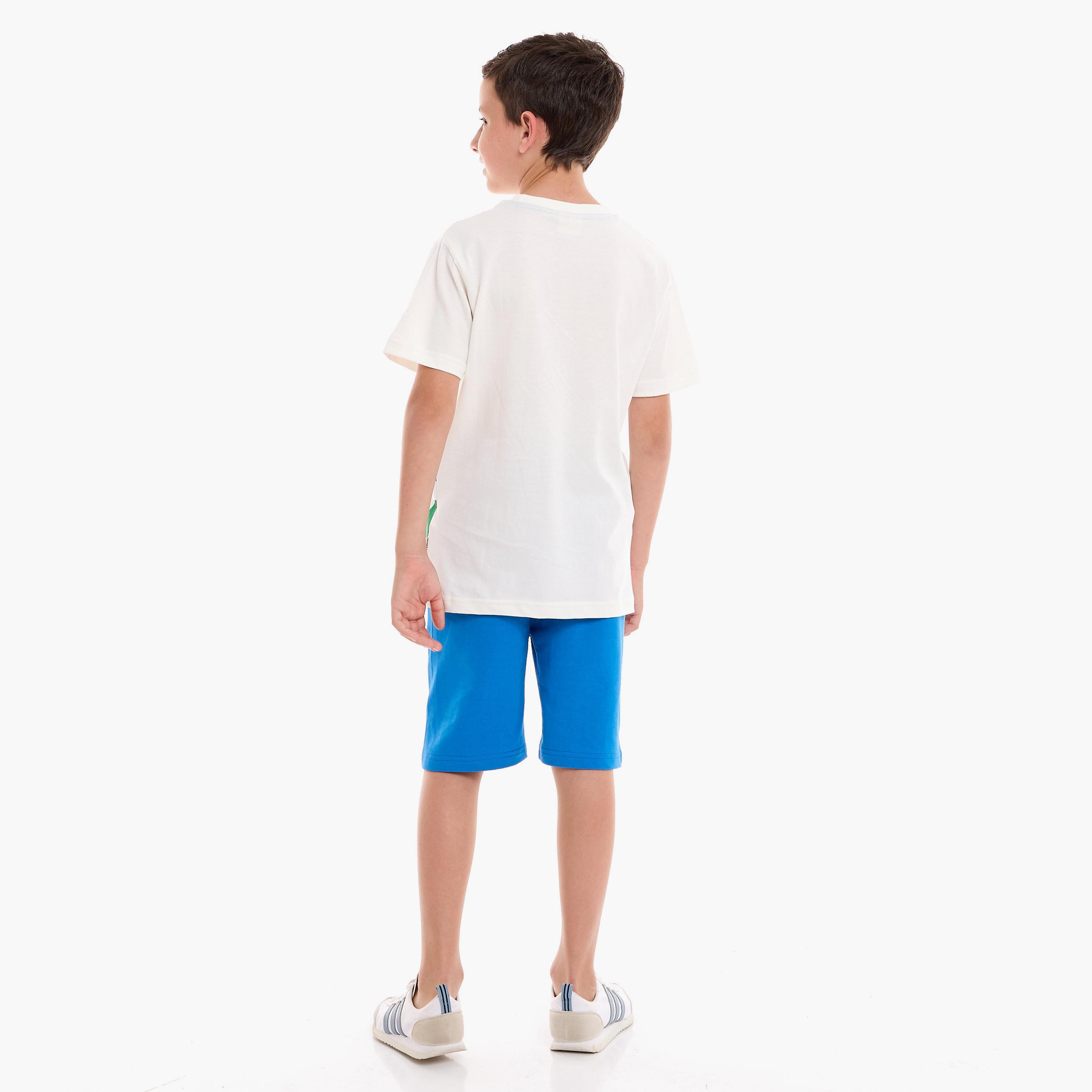 تيشيرت بأكمام قصيرة وطبعات مع شورت من فيكتور اند جين-boys-clothing-setsandcoords-image-2