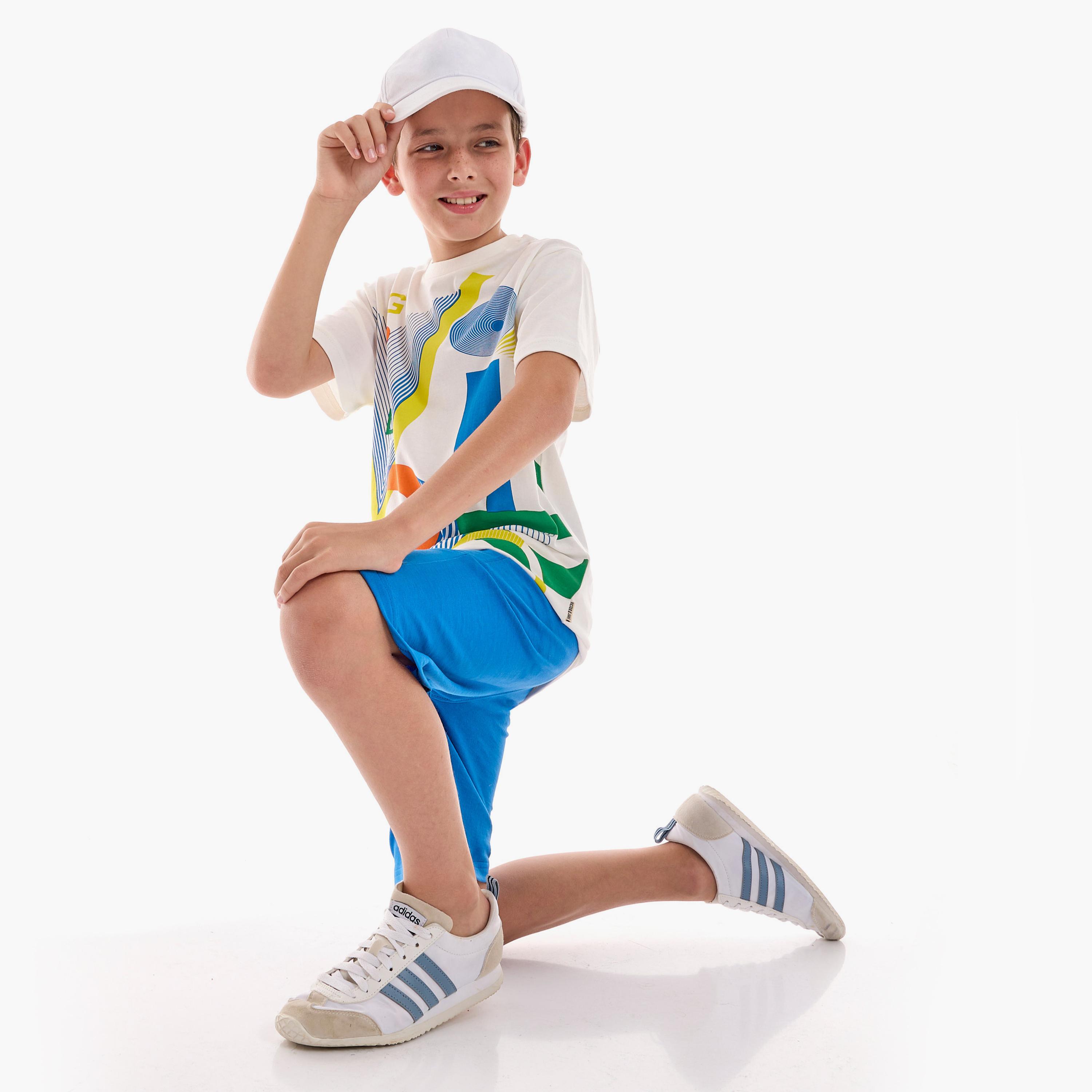تيشيرت بأكمام قصيرة وطبعات مع شورت من فيكتور اند جين-boys-clothing-setsandcoords-image-3