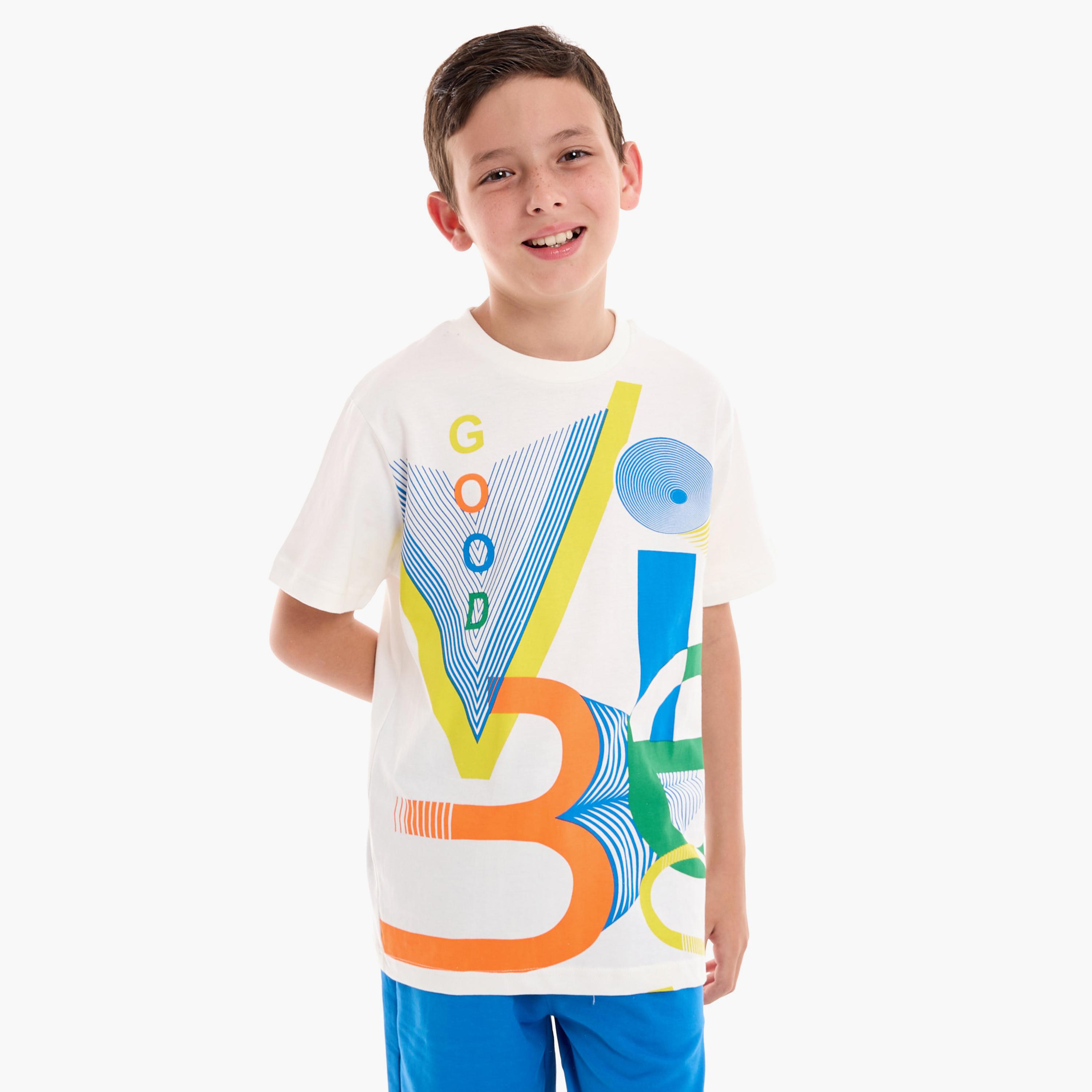 تيشيرت بأكمام قصيرة وطبعات مع شورت من فيكتور اند جين-boys-clothing-setsandcoords-image-4