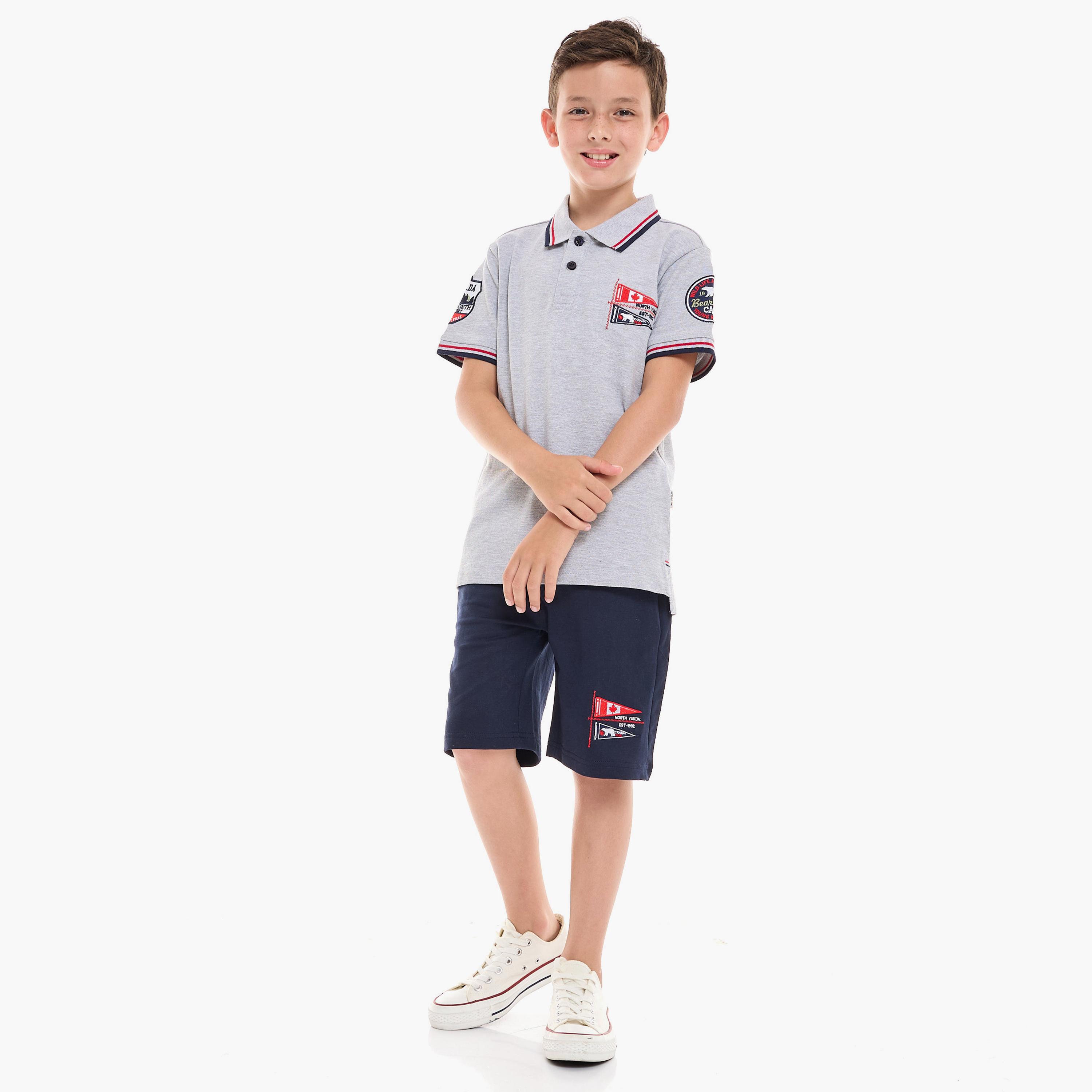 Victor and Jane Printed Short Sleeves T-Shirt with Shorts-boys-clothing-setsandcoords-image-1