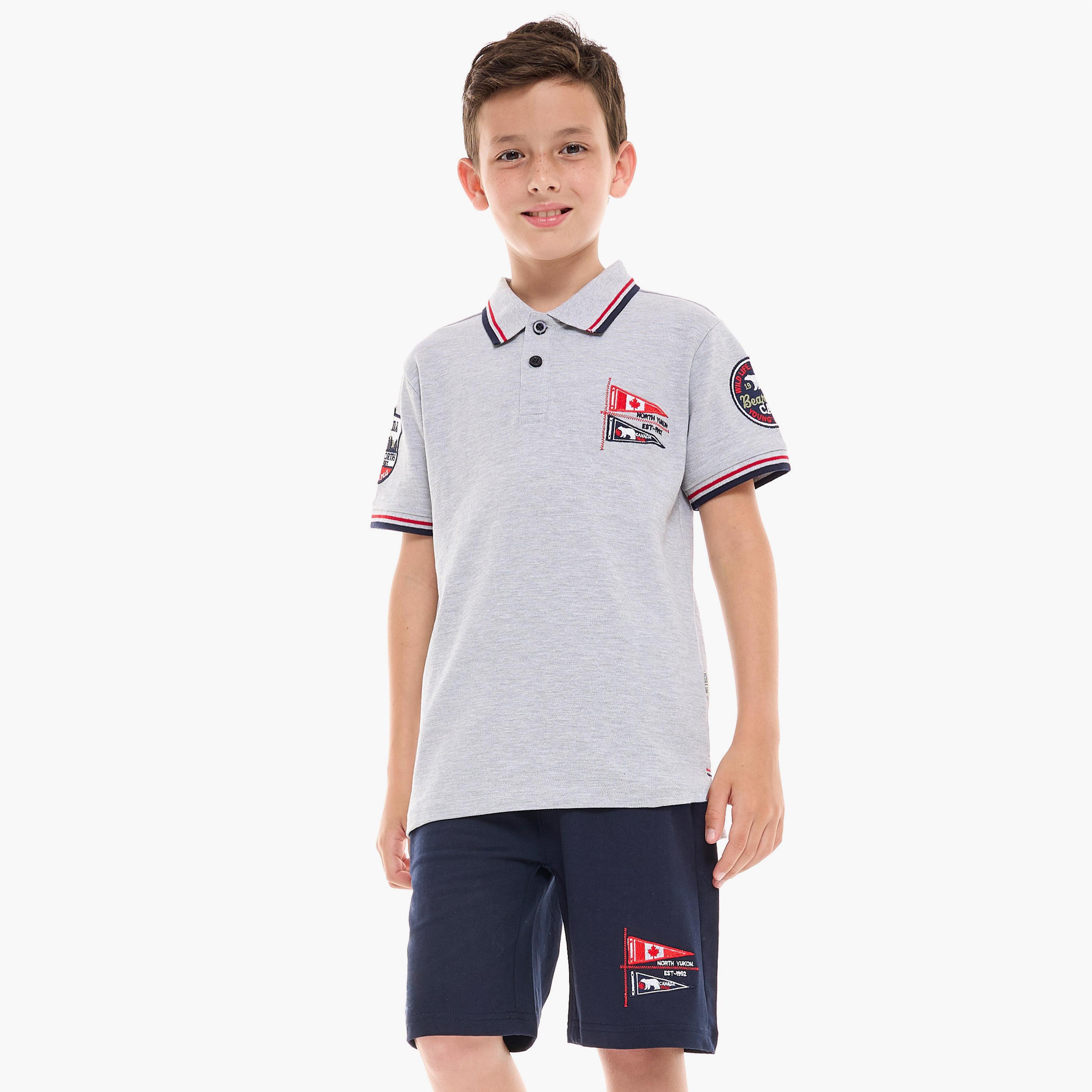 Victor and Jane Printed Short Sleeves T-Shirt with Shorts-boys-clothing-setsandcoords-image-2