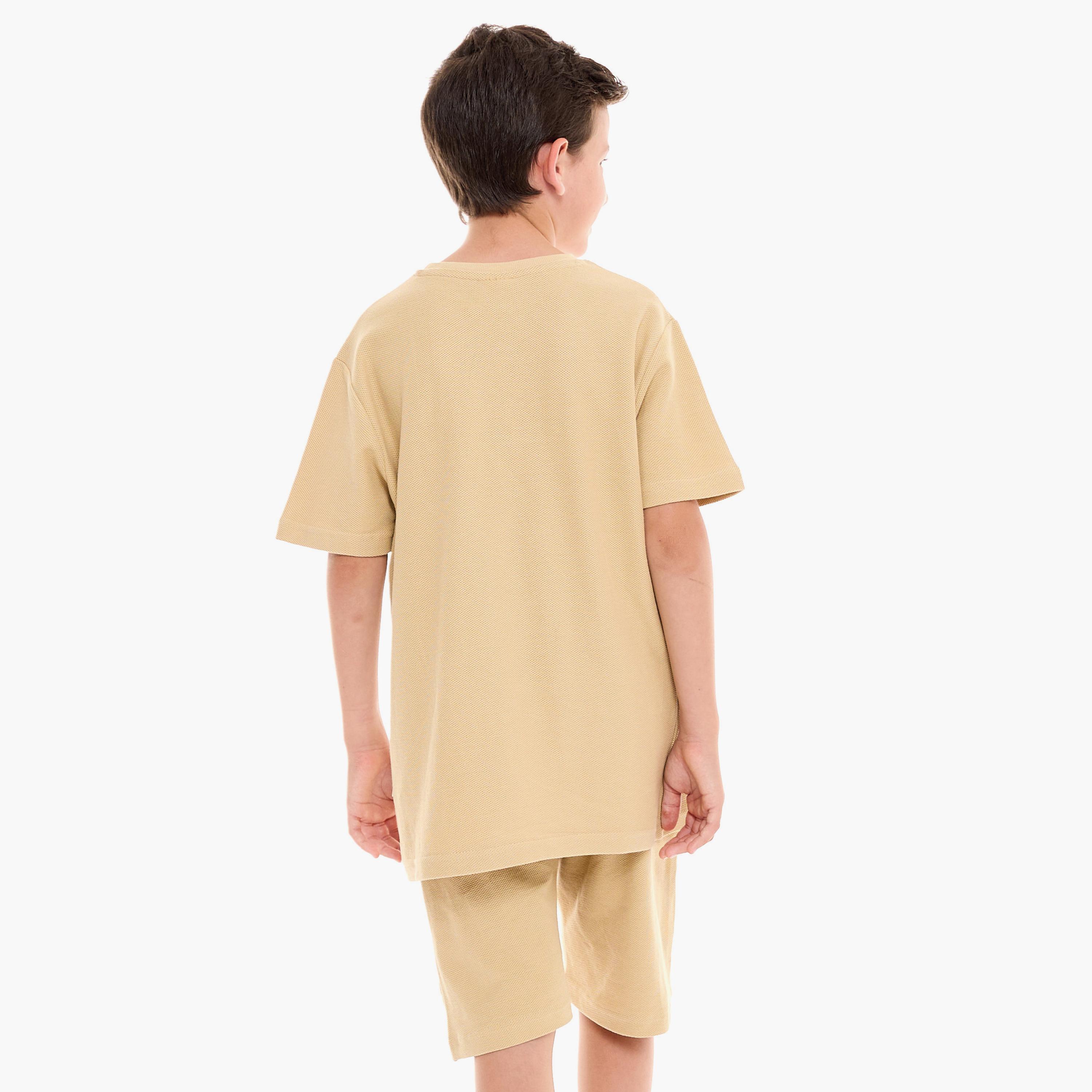 Victor and Jane Solid Short Sleeves T-Shirt with Shorts-boys-clothing-setsandcoords-image-3