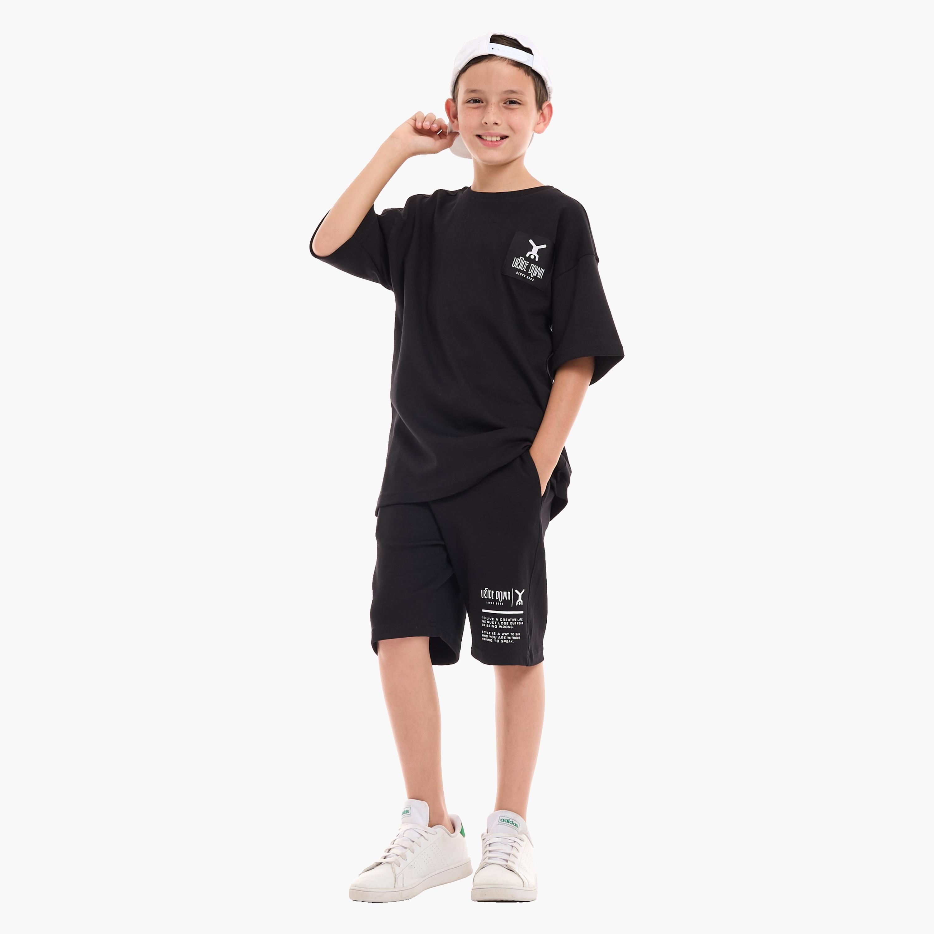 Victor and Jane 2-Piece Comfy T-Shirt & Shorts-boys-clothing-setsandcoords-image-3