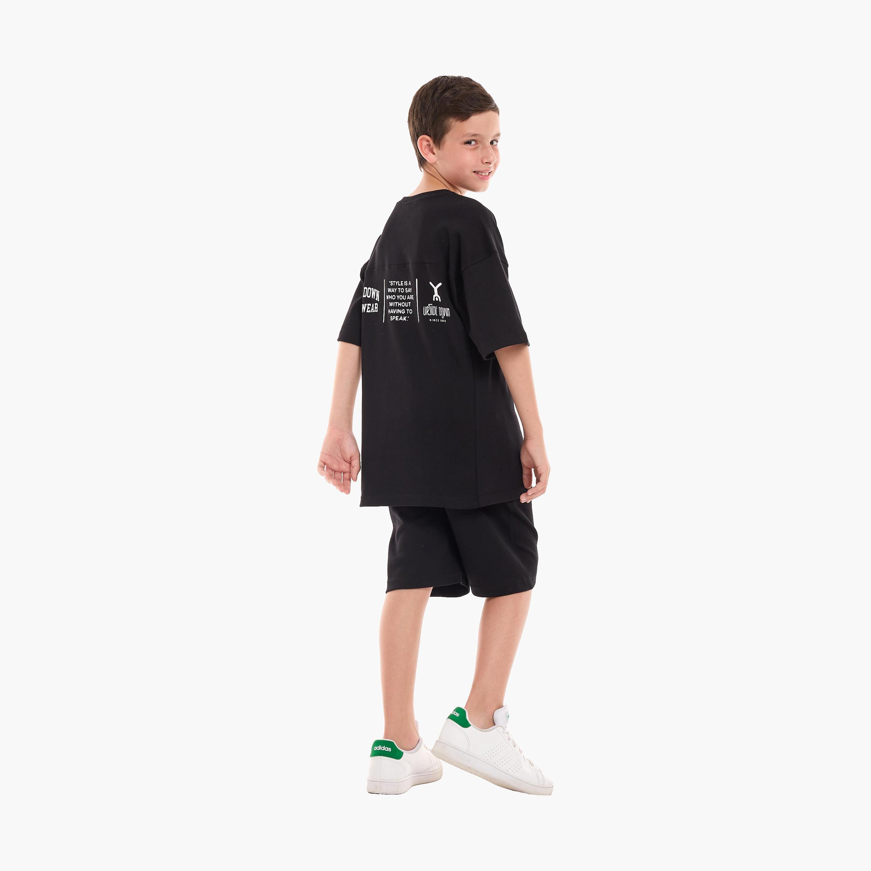 Victor and Jane 2-Piece Comfy T-Shirt & Shorts-boys-clothing-setsandcoords-image-4