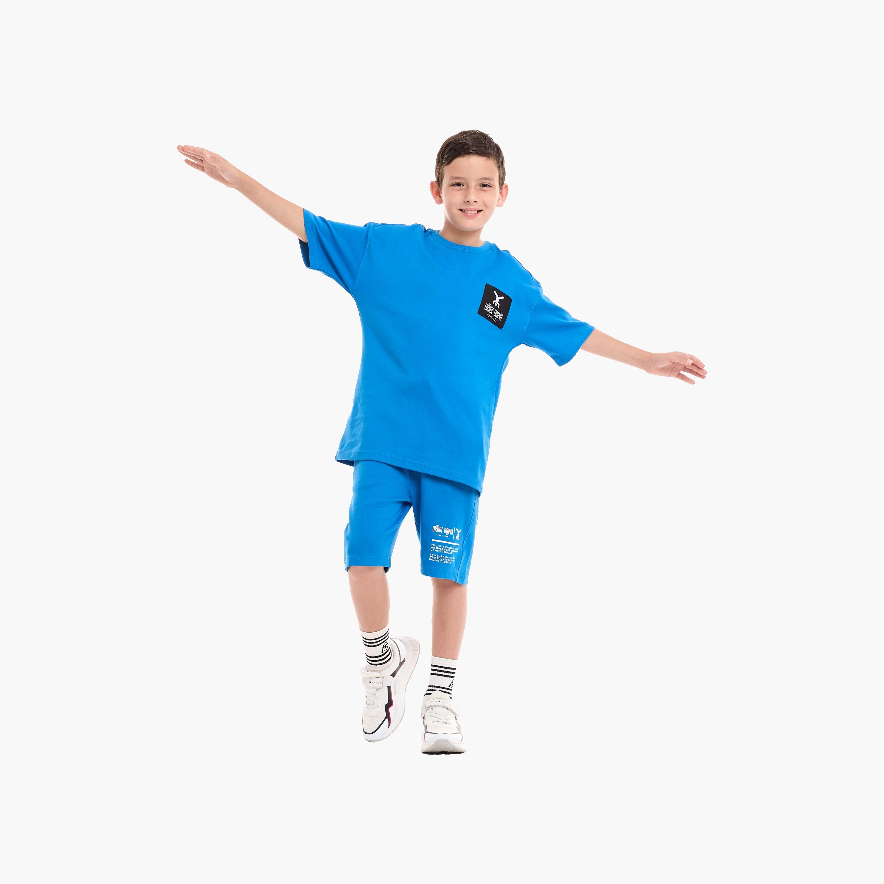 Victor and Jane 2-Piece Comfy T-Shirt & Shorts-boys-clothing-setsandcoords-image-2