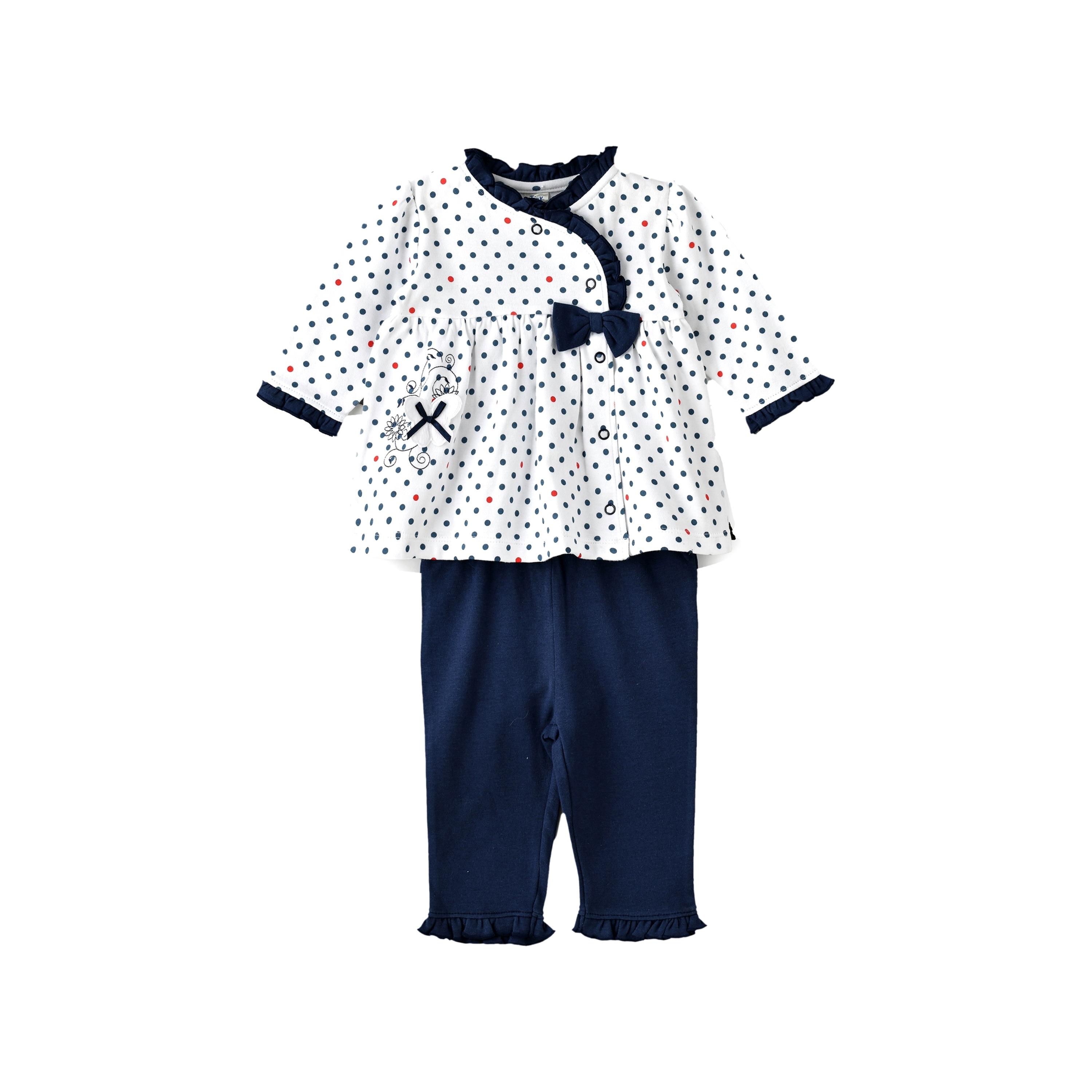 بلوزة  مطبوعة بأكمام طويلة مع بنطال ضيق قطعتين من يونيك كيدز-baby-girls-clothing-setsandcoords-image-1