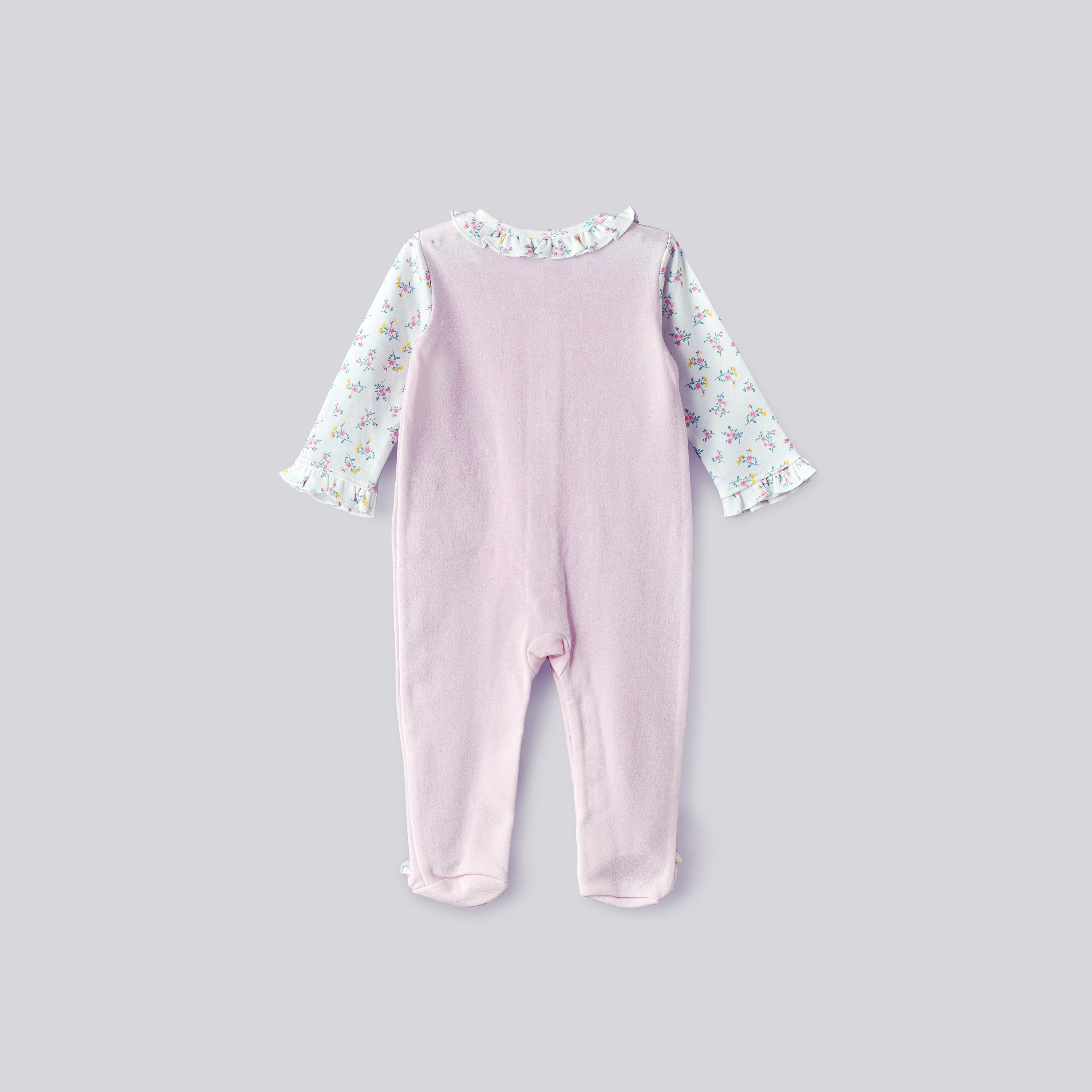 بدلة نوم بأكمام طويلة بطبعة زهور من يونيك كيدز-baby-girls-clothing-nightwear-sleepsuits-image-2