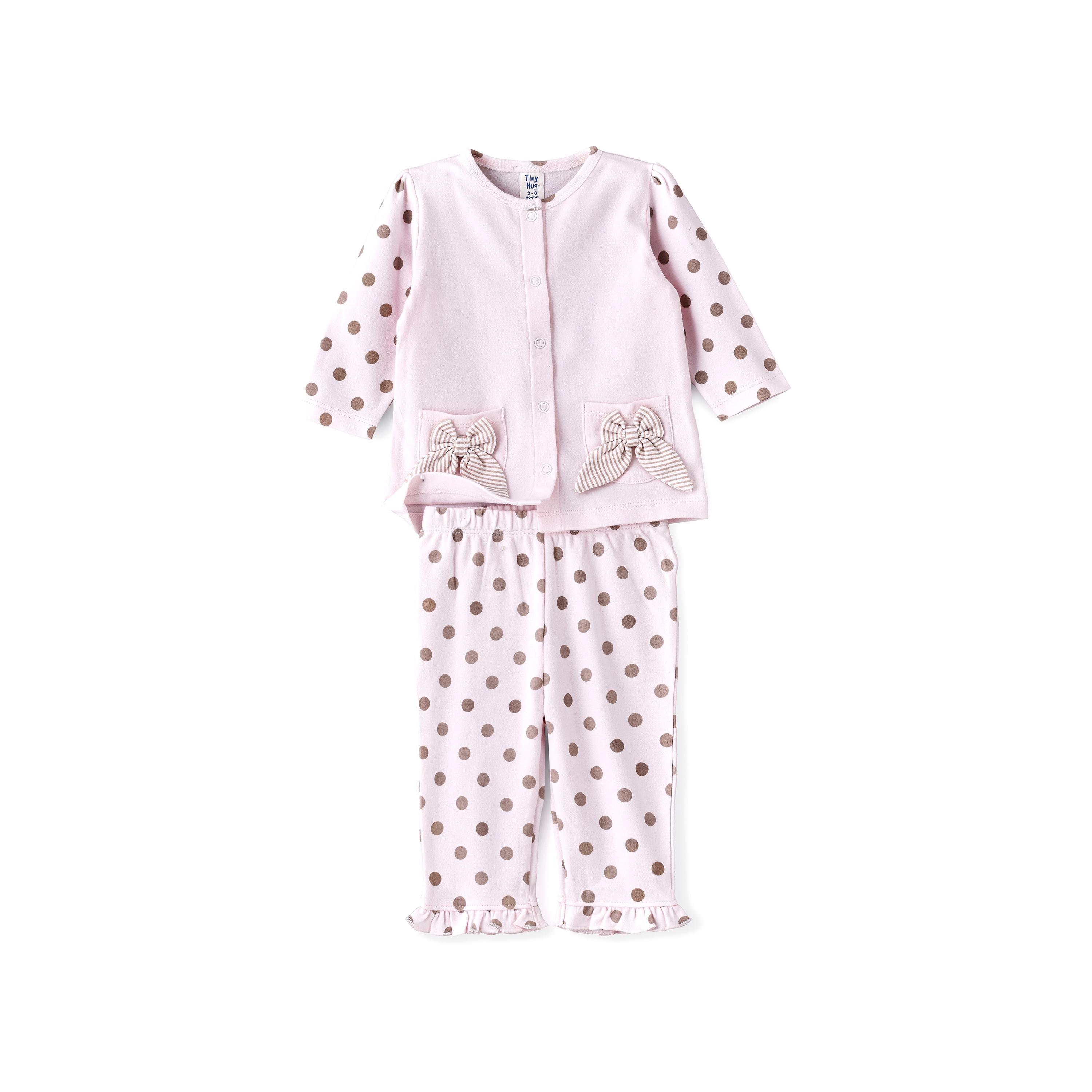 قميص مطبوع بأكمام طويلة مع بنطال ضيق قطعتين من يونيك كيدز-baby-girls-clothing-setsandcoords-image-1