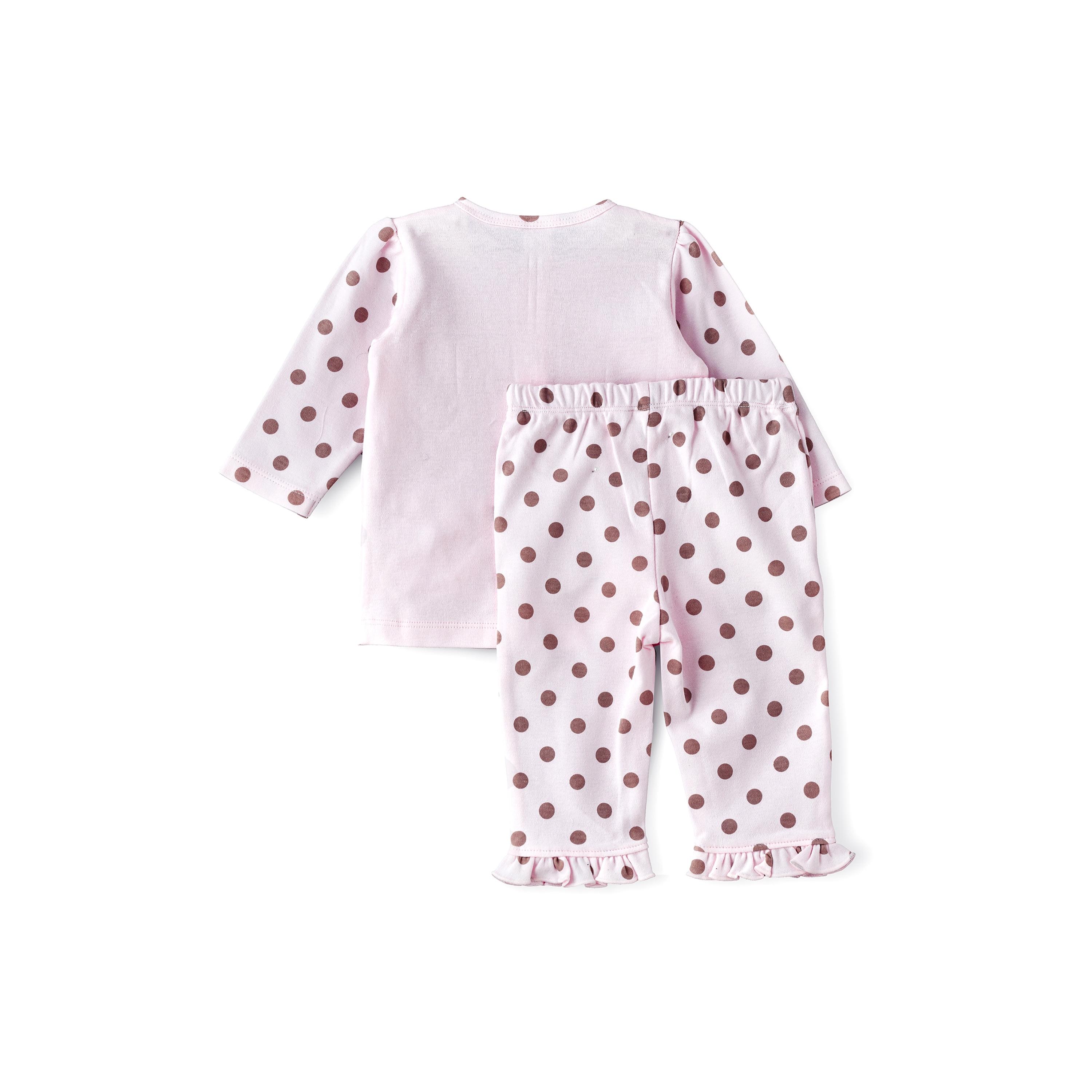 قميص مطبوع بأكمام طويلة مع بنطال ضيق قطعتين من يونيك كيدز-baby-girls-clothing-setsandcoords-image-2