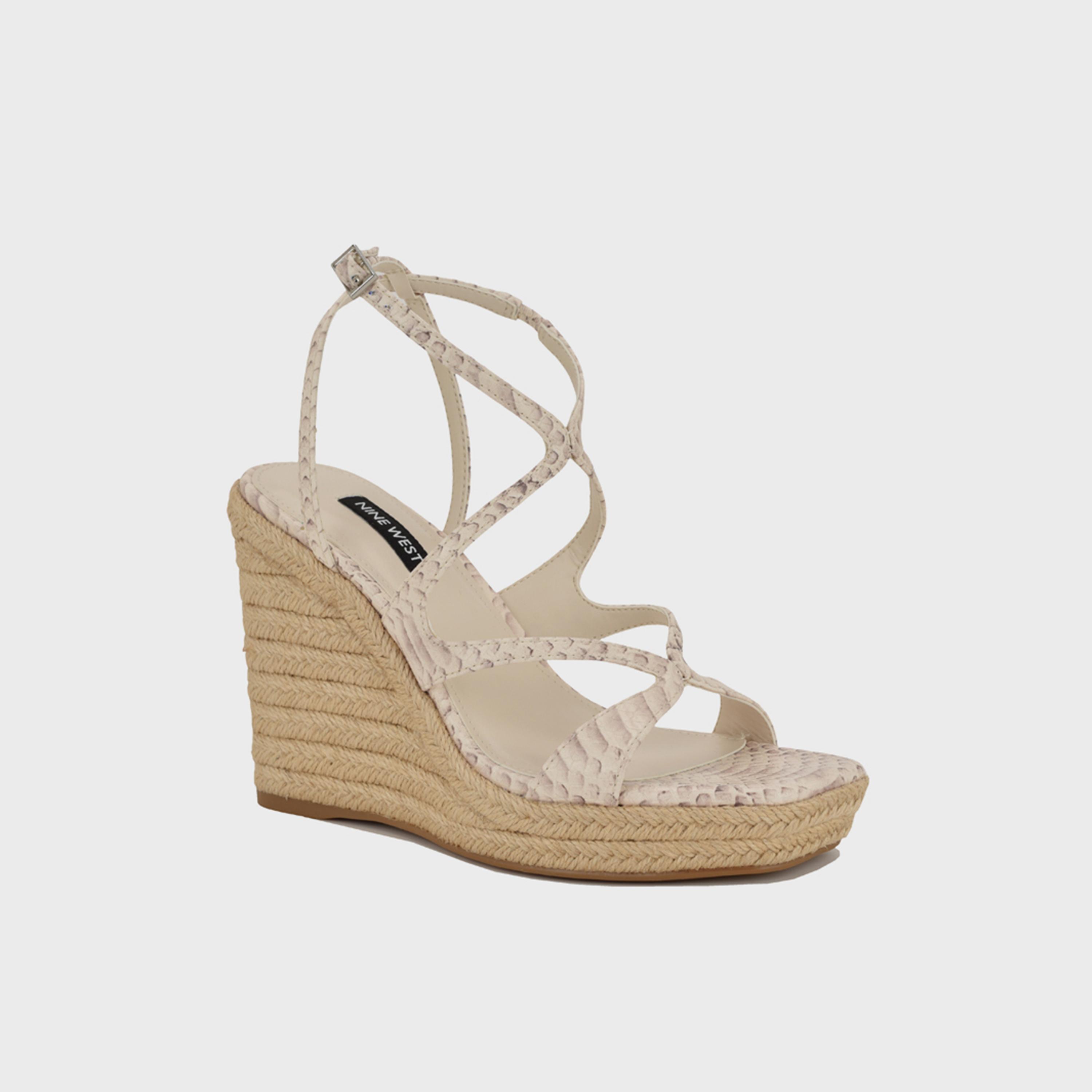 Nine West Women's Buckle Strap Wedges | WNADRIANE3-women-shoes-sandals-heeled-image-1