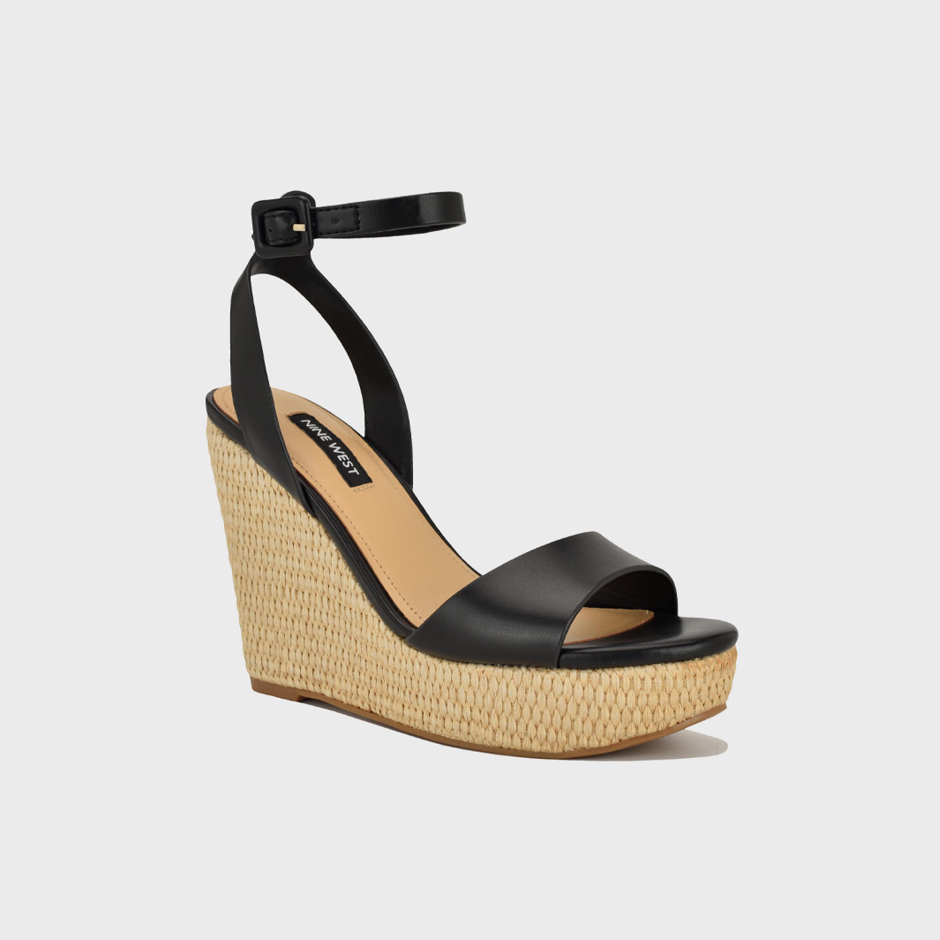 Nine West Women's Buckle Strap Wedges | WNHANLOW3-women-shoes-sandals-heeled-image-1