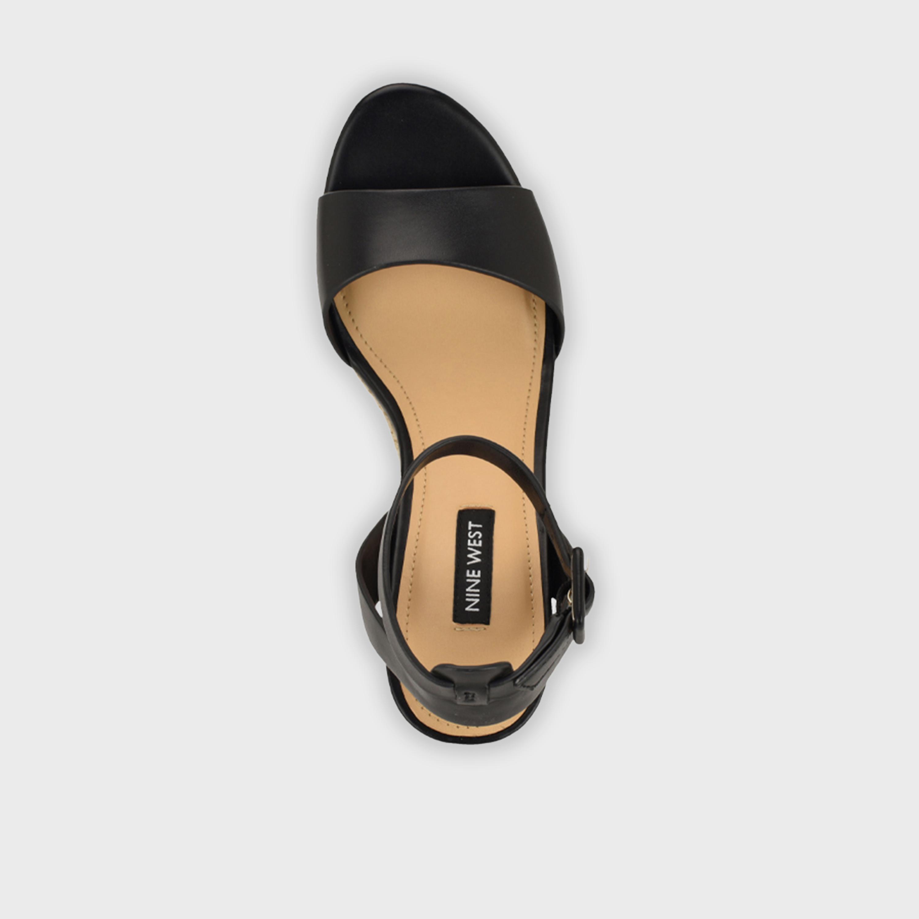 ناين ويست - حذاء نسائي بكعب إسفين بإبزيم | WNHANLOW3-women-shoes-sandals-heeled-image-6