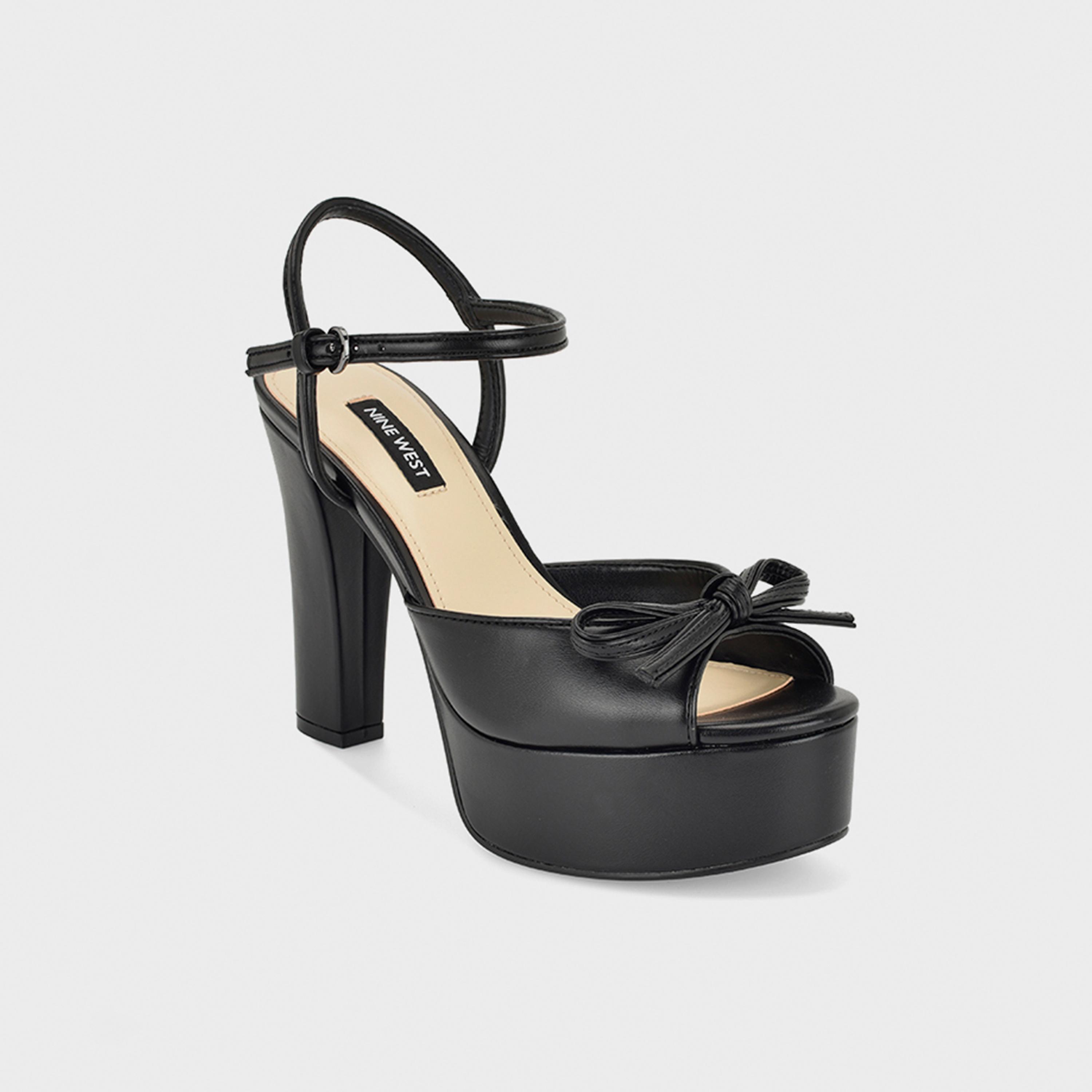 Nine West Women's Buckle Strap Platform Heels | WNNESSLE3-women-shoes-sandals-heeled-image-1