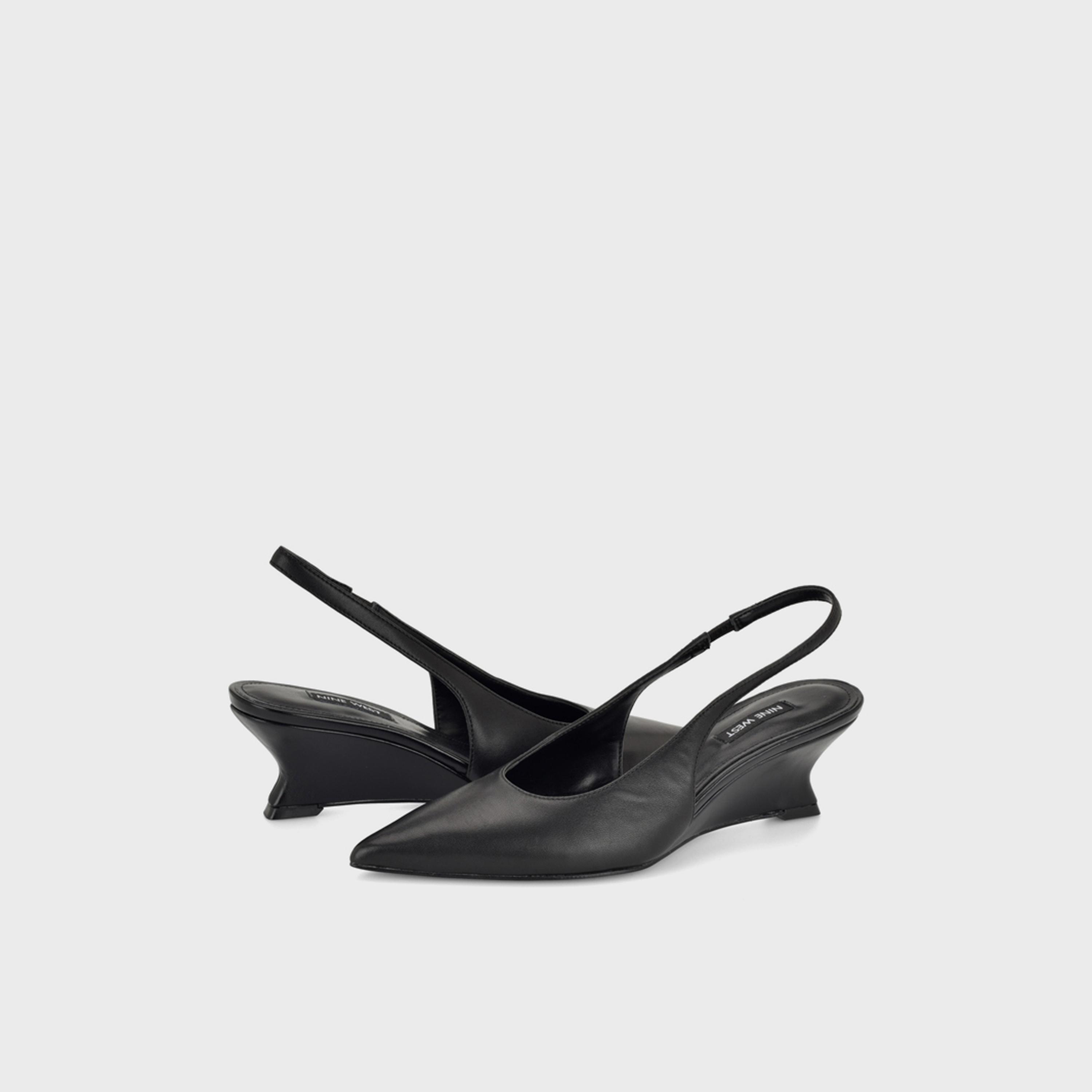 ناين ويست - حذاء نسائي بكعب إسفين بحزام مطاطي | WNTERON-women-shoes-sandals-heeled-image-2