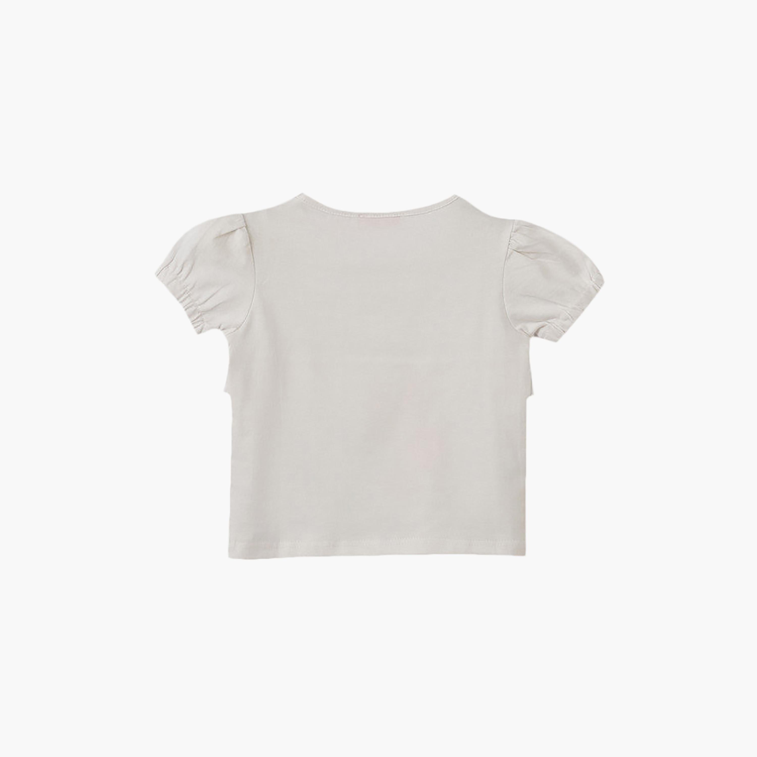 UniqKidz Cotton Short Sleeves Floral Print Top-baby-girls-clothing-tshirts-image-2