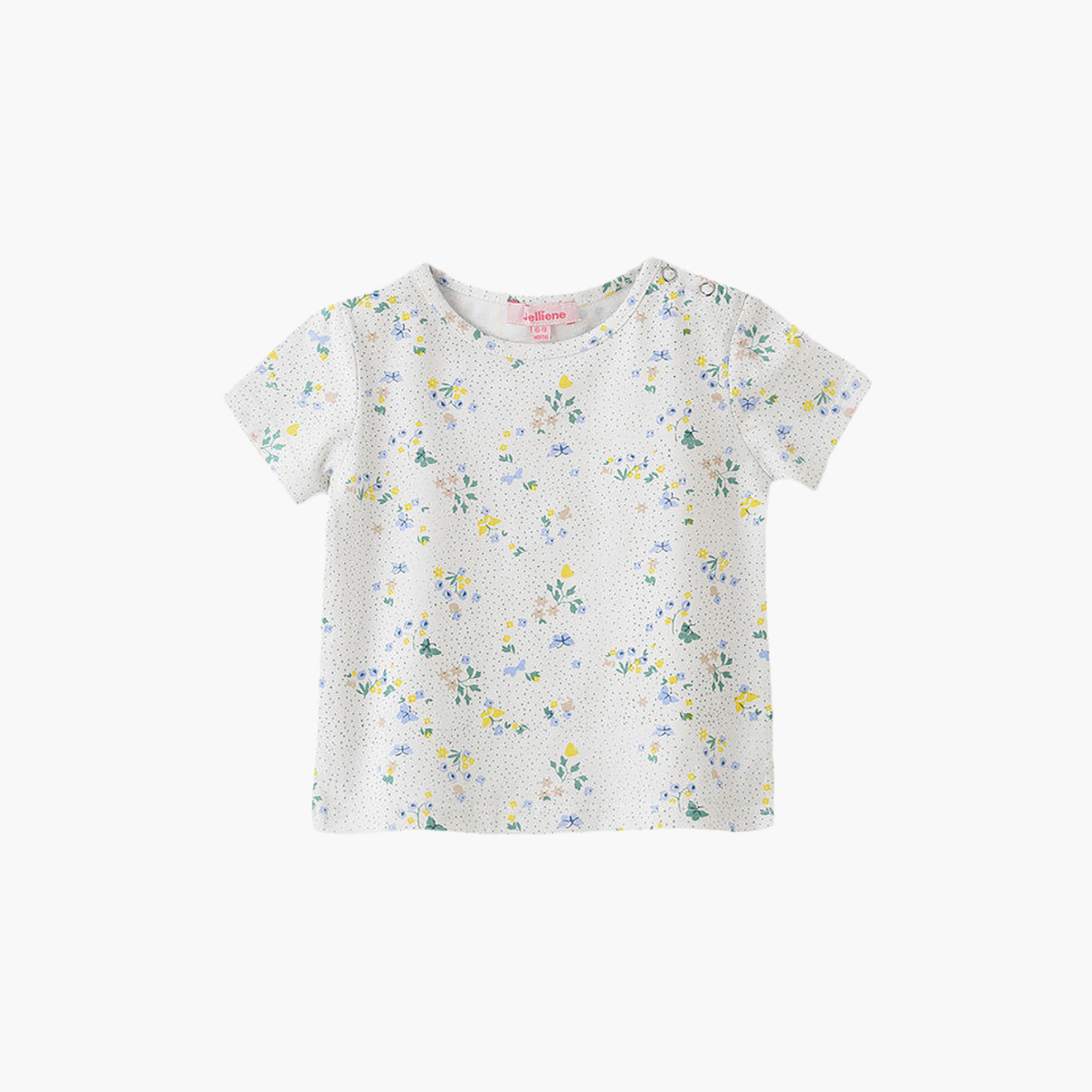 UniqKidz Cotton Short Sleeves Floral Print T-Shirt-baby-girls-clothing-tshirts-image-1