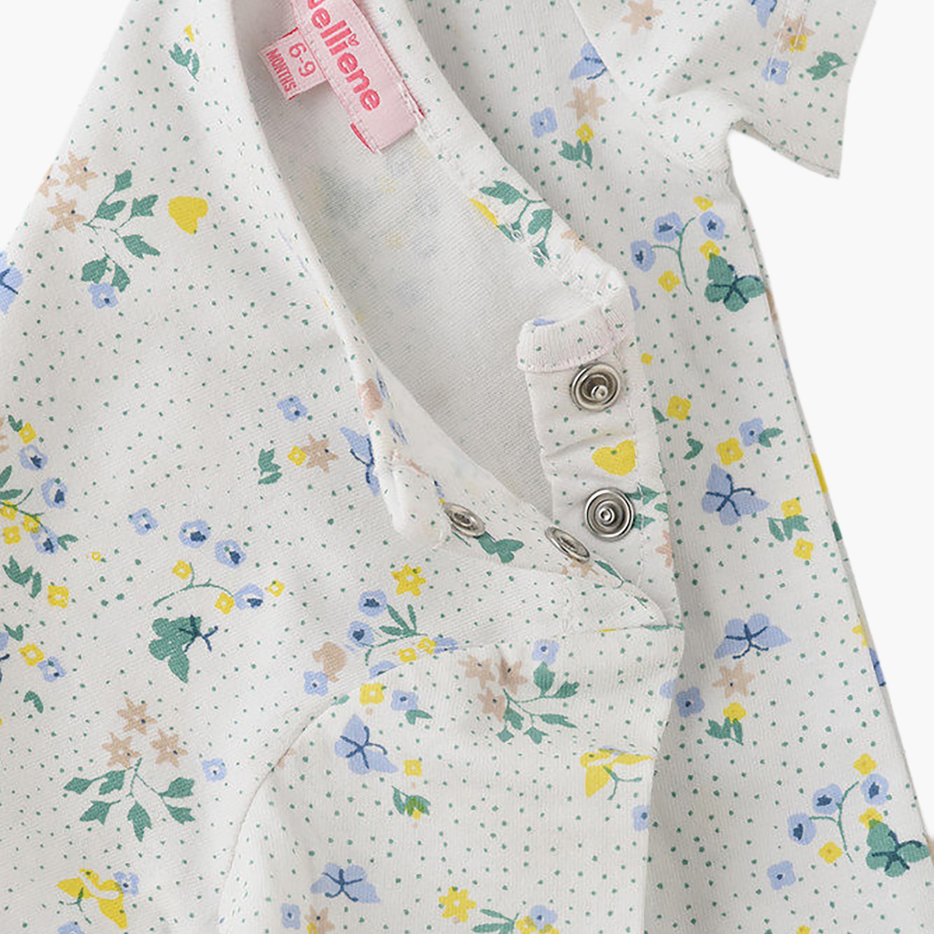 UniqKidz Cotton Short Sleeves Floral Print T-Shirt-baby-girls-clothing-tshirts-image-3