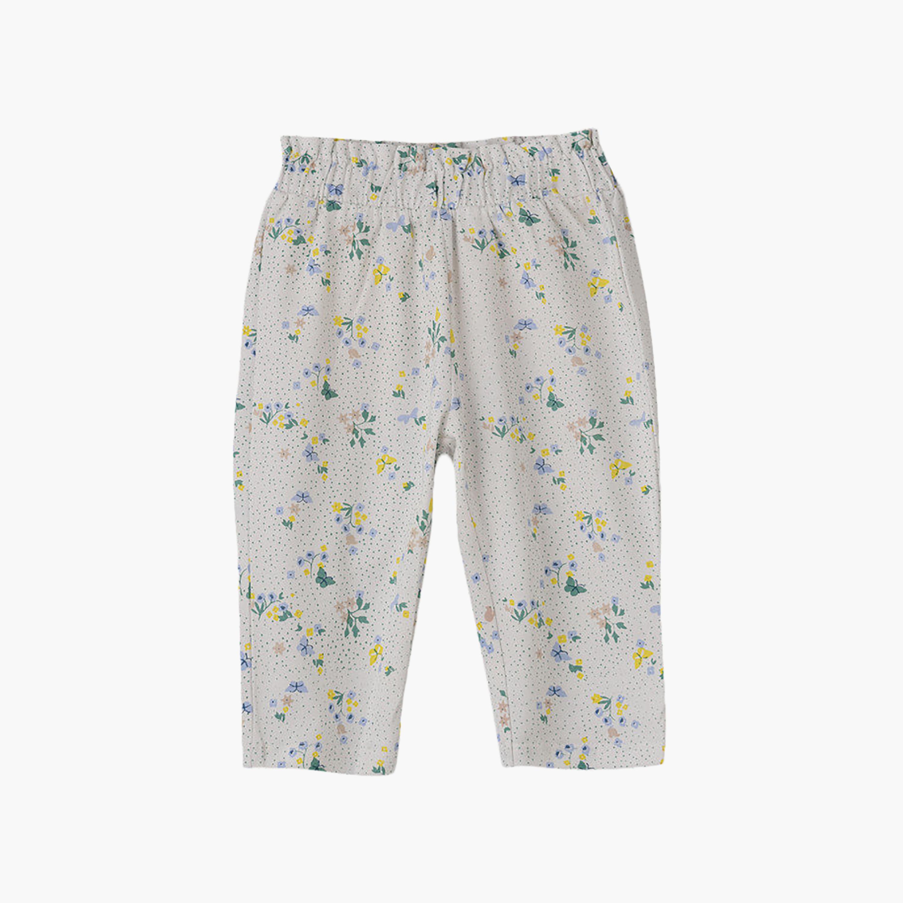 UniqKidz Cotton Floral Printed Elasticated Leggings-baby-girls-clothing-bottoms-leggings-image-1
