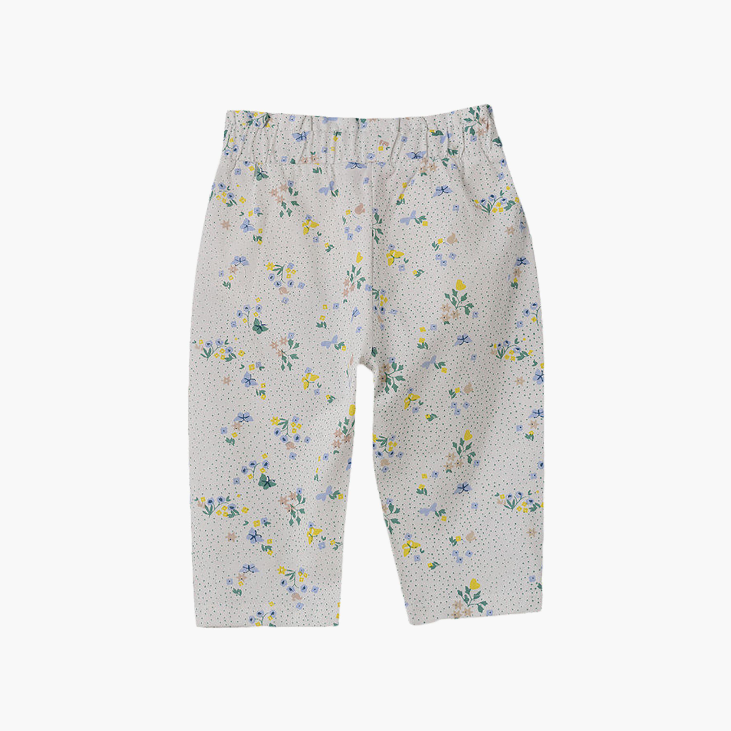 UniqKidz Cotton Floral Printed Elasticated Leggings-baby-girls-clothing-bottoms-leggings-image-2