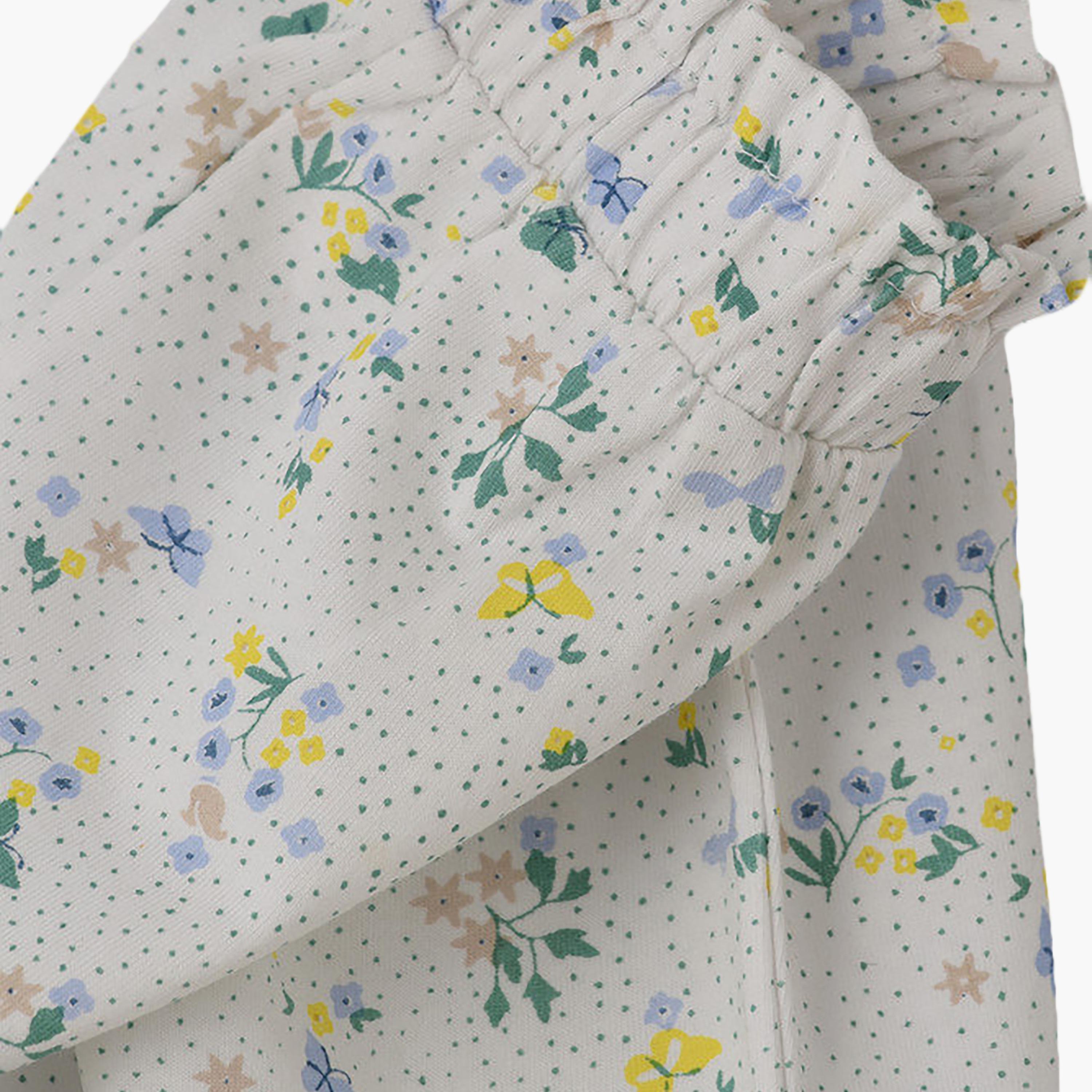 UniqKidz Cotton Floral Printed Elasticated Leggings-baby-girls-clothing-bottoms-leggings-image-4