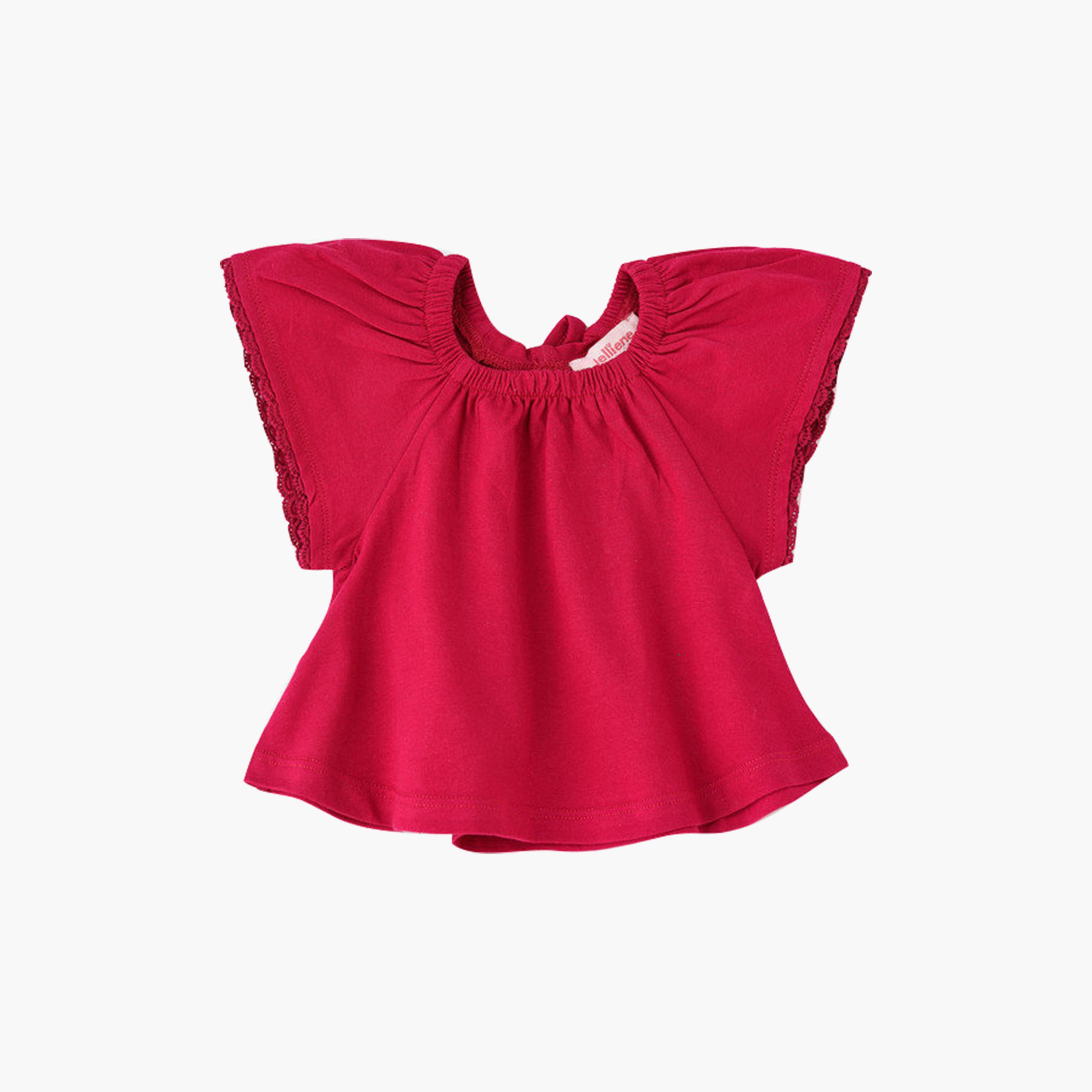 UniqKidz Cotton Flutter Sleeve Top-baby-girls-clothing-blousesandshirts-image-1