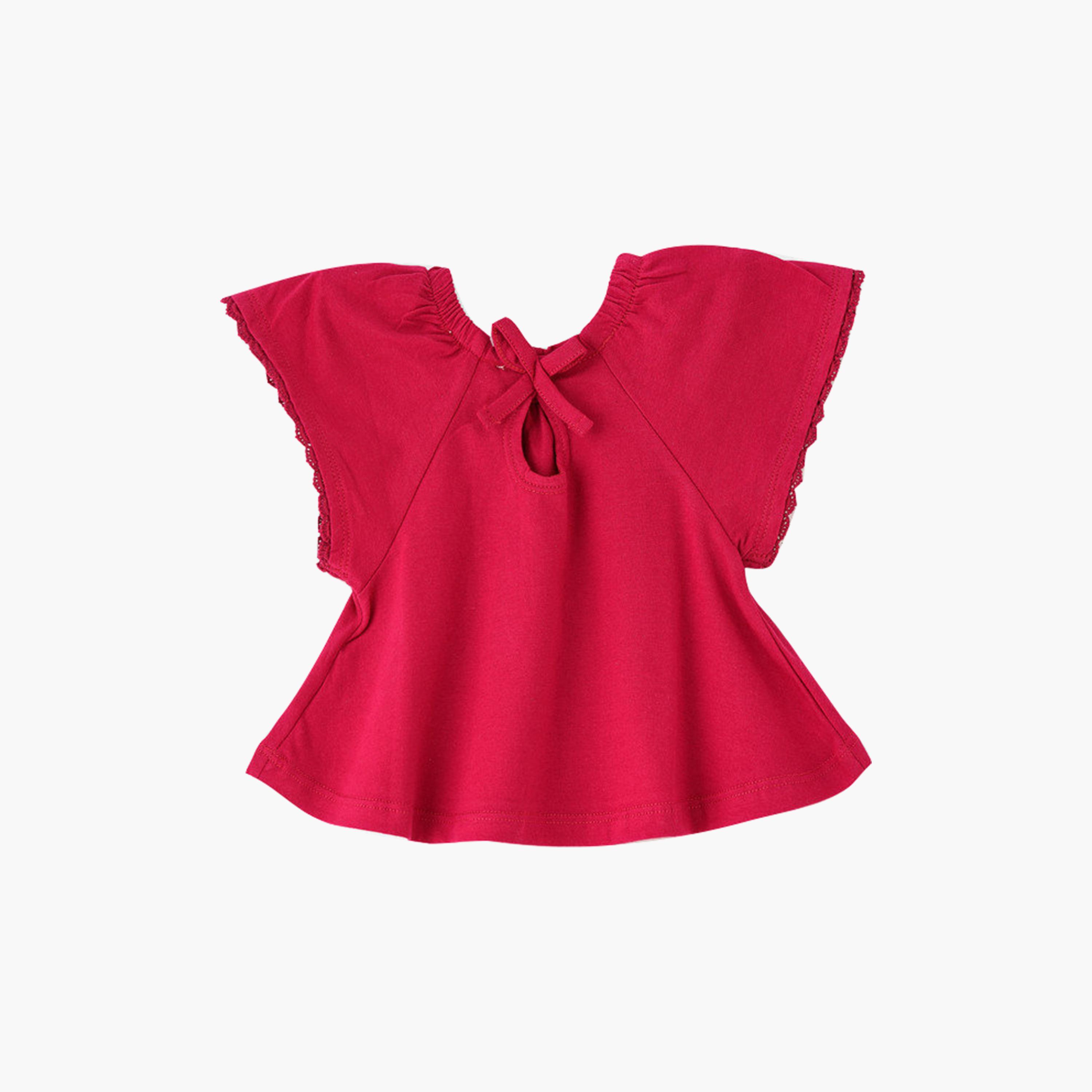 UniqKidz Cotton Flutter Sleeve Top-baby-girls-clothing-blousesandshirts-image-2
