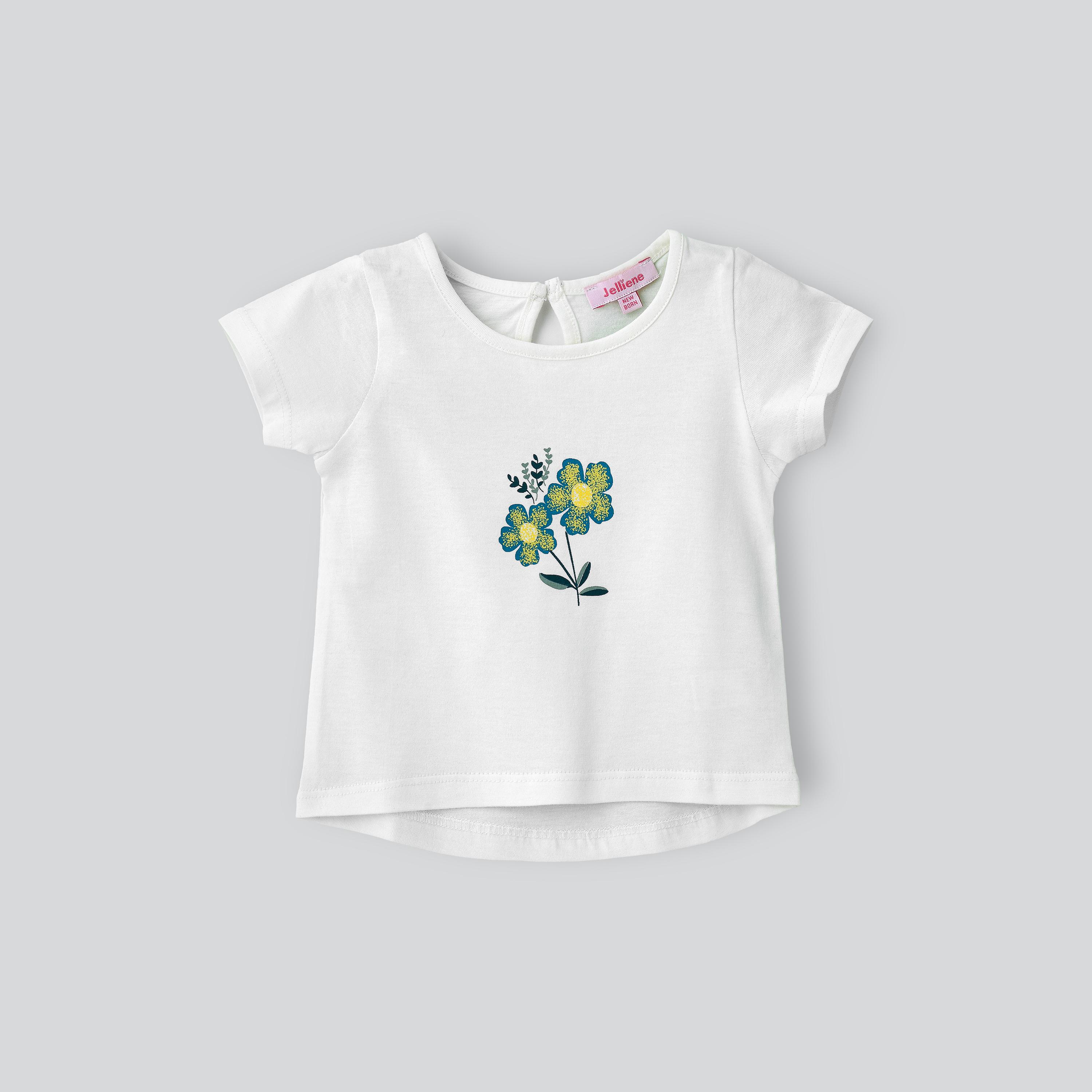 UniqKidz Floral Printed Short Sleeves T-Shirt-baby-girls-clothing-tshirts-image-1