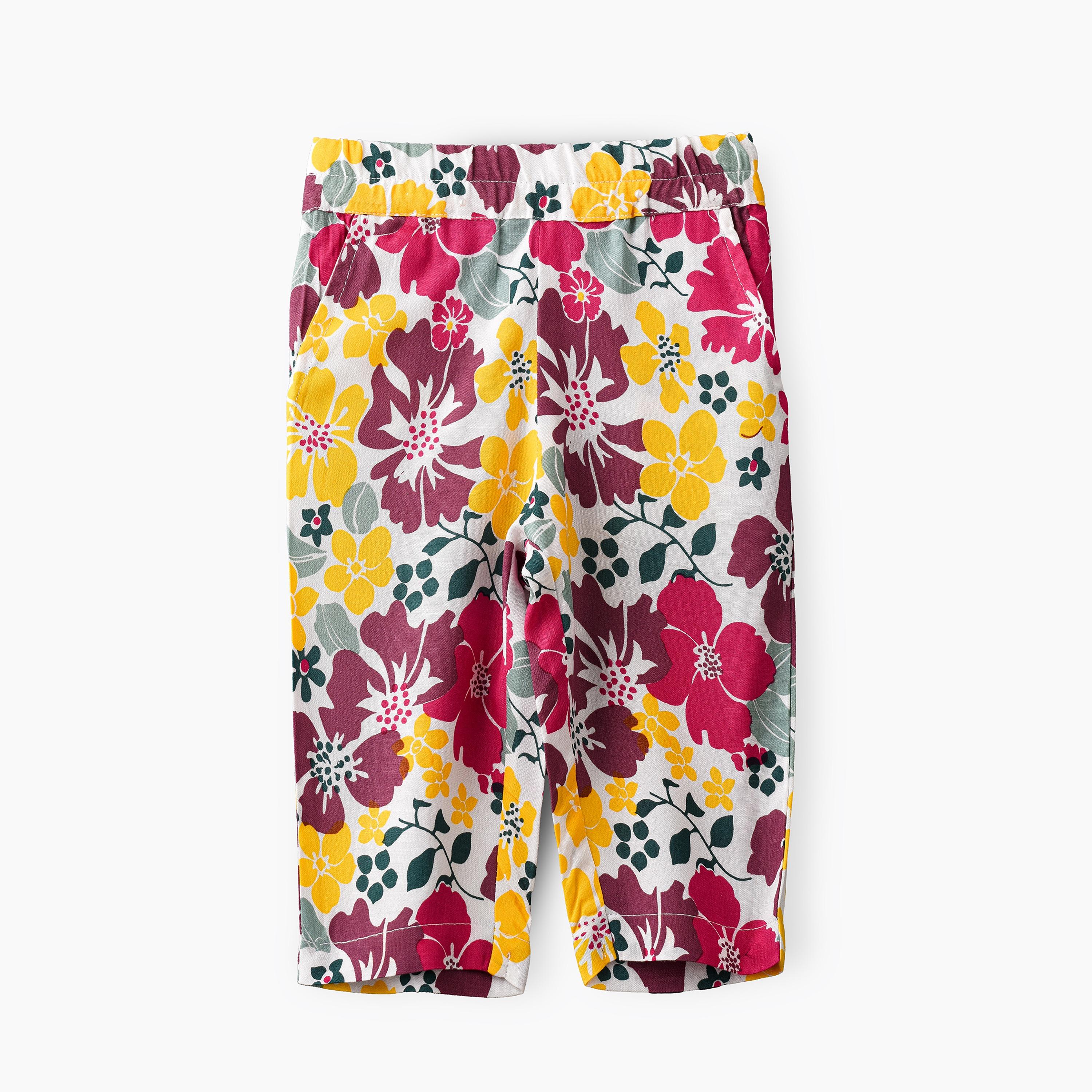 UniqKidz Floral Printed Elasticated Pants-baby-girls-clothing-bottoms-trousers-image-1