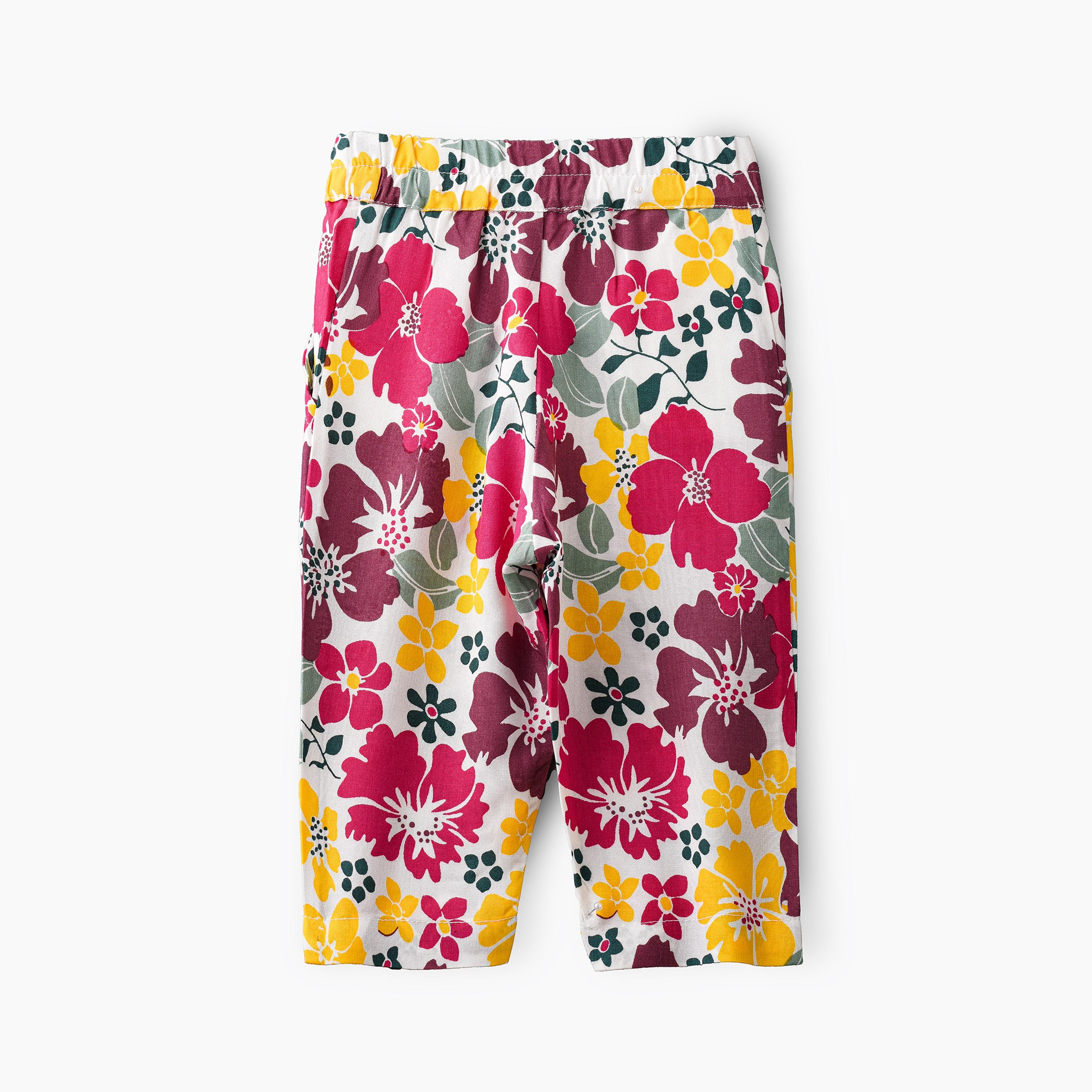 UniqKidz Floral Printed Elasticated Pants-baby-girls-clothing-bottoms-trousers-image-2