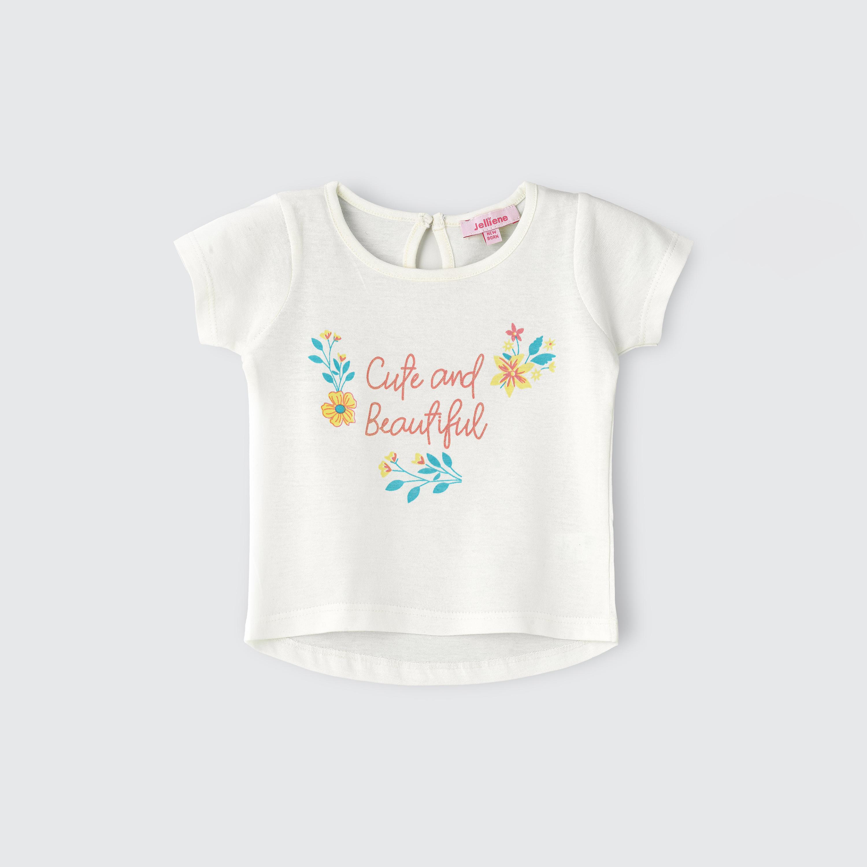 UniqKidz Floral Printed Short Sleeves T-Shirt-baby-girls-clothing-tshirts-image-1