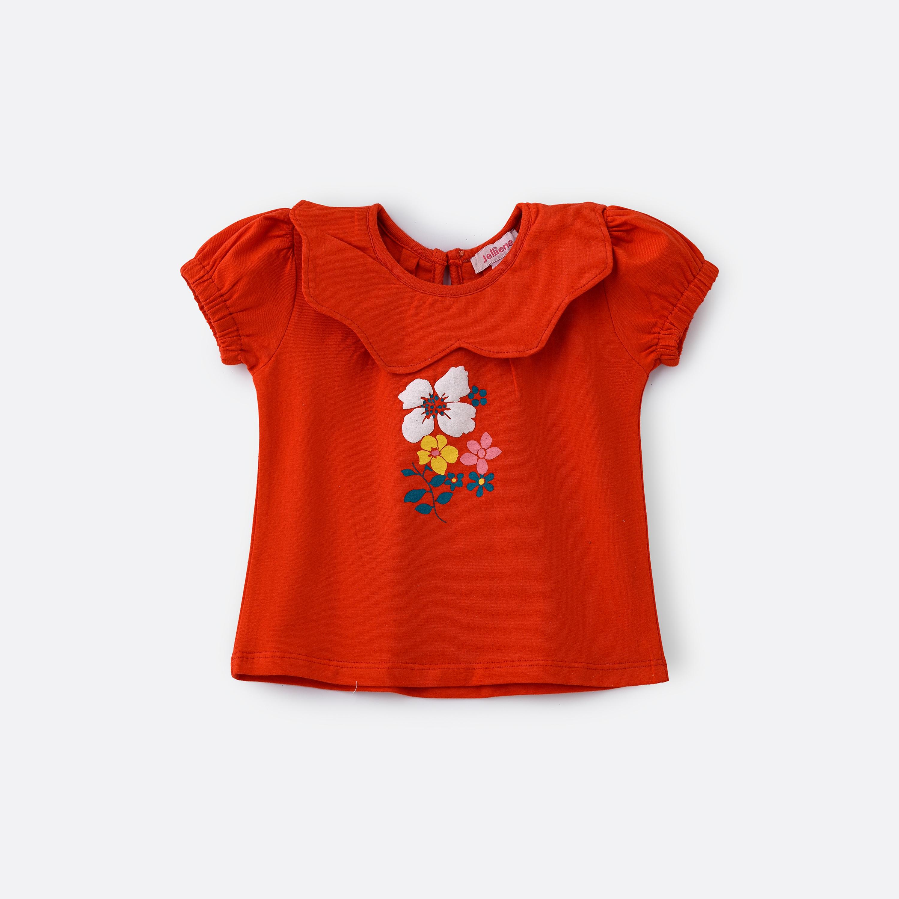 UniqKidz Floral Printed Short Sleeves T-Shirt-baby-girls-clothing-tshirts-image-1