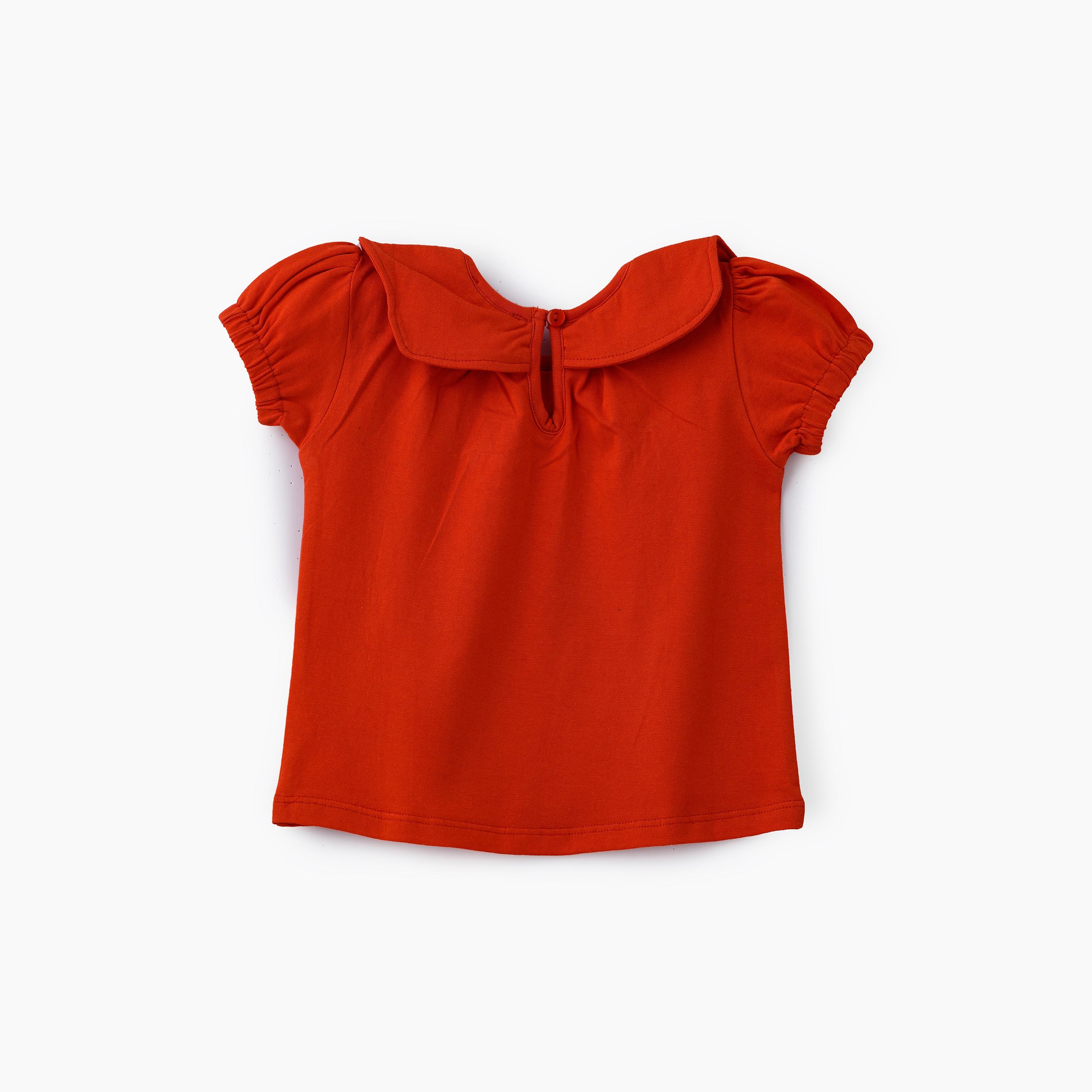 UniqKidz Floral Printed Short Sleeves T-Shirt-baby-girls-clothing-tshirts-image-2