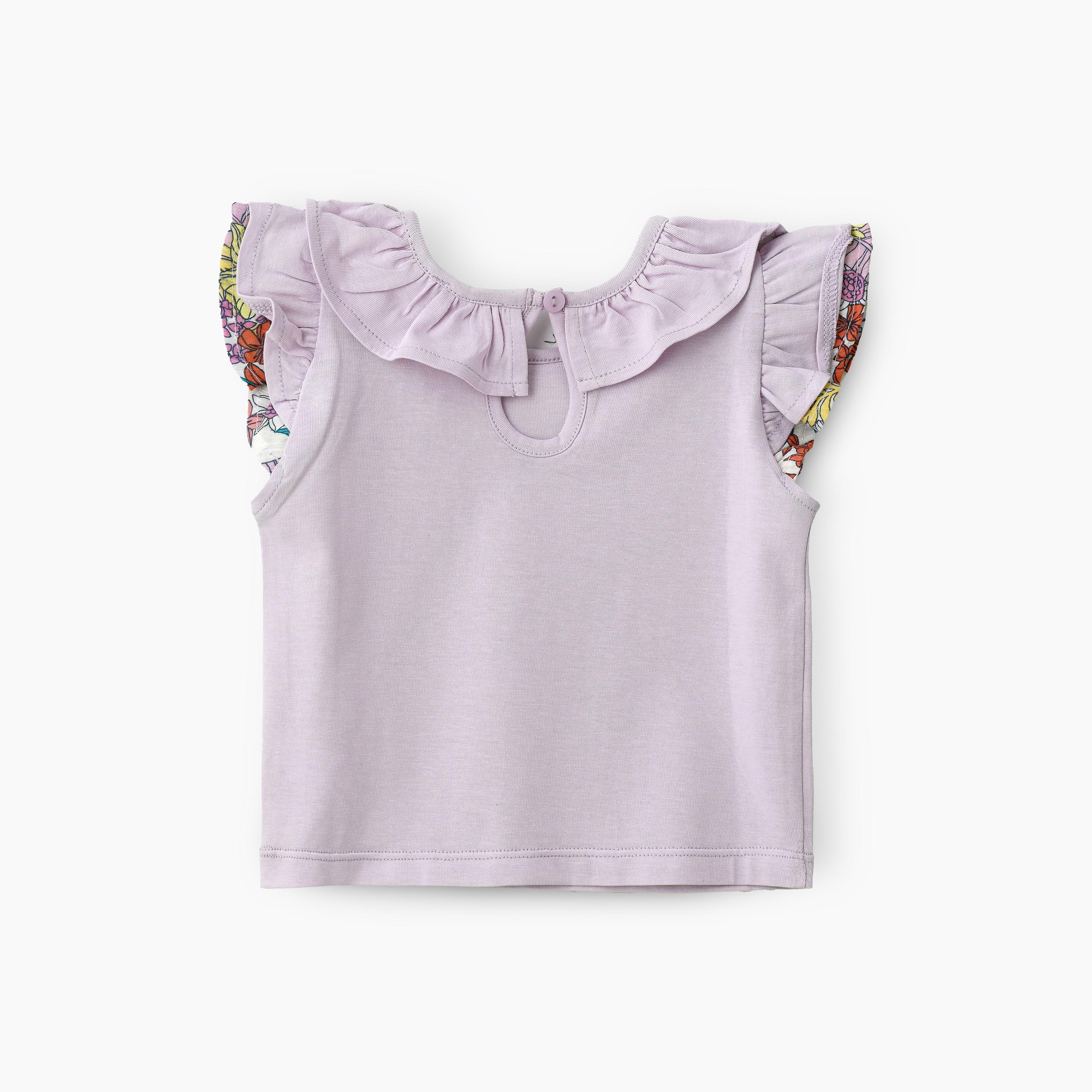 UniqKidz Floral Printed Sleeveless T-Shirt-baby-girls-clothing-tshirts-image-2