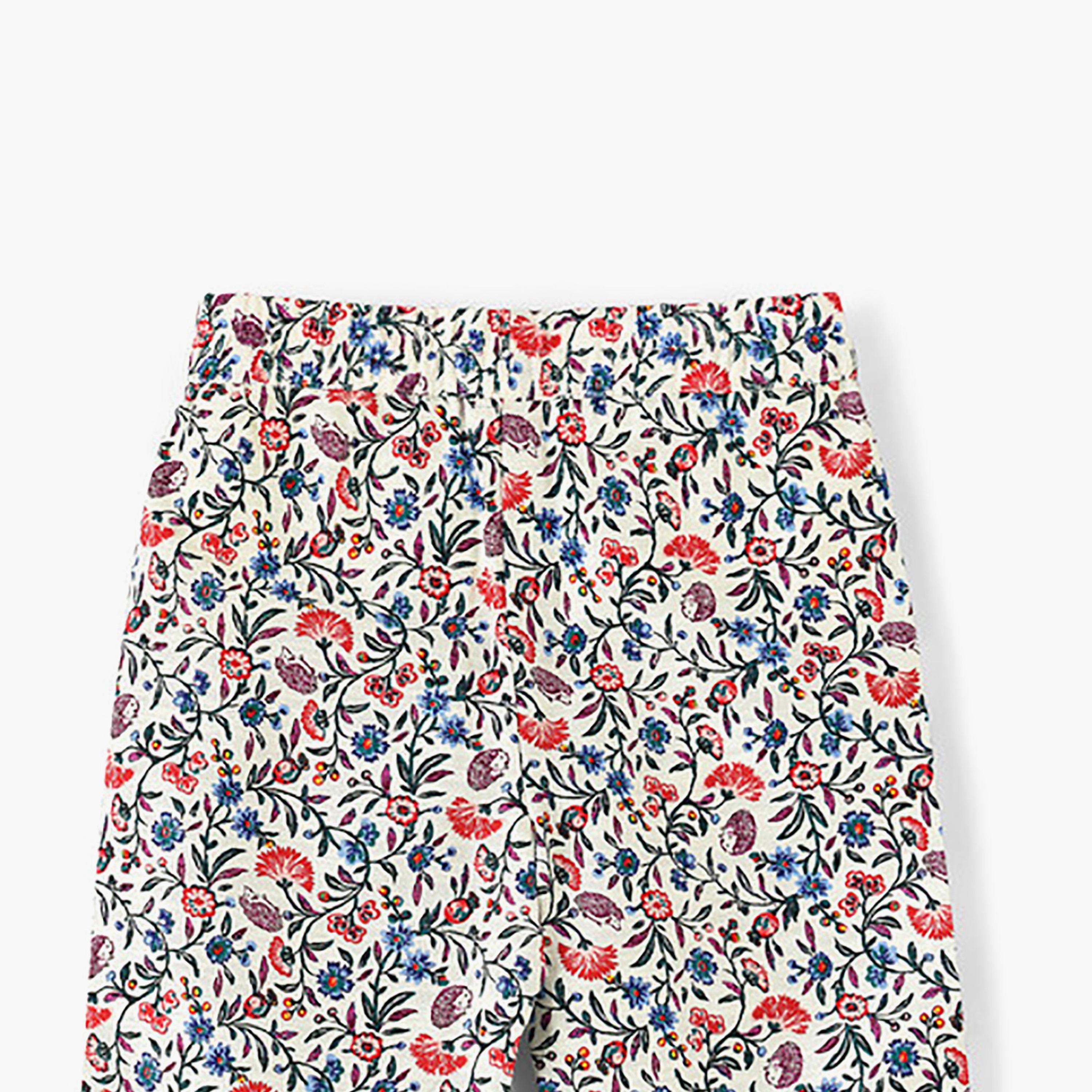 UniqKidz Floral Joggers with Mock Pockets-girls-clothing-bottoms-joggersandtrackpants-image-3